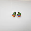 Prickly Pear in Pot Stud Earrings | Hand-Painted | Surgical Steel - SEHCR6