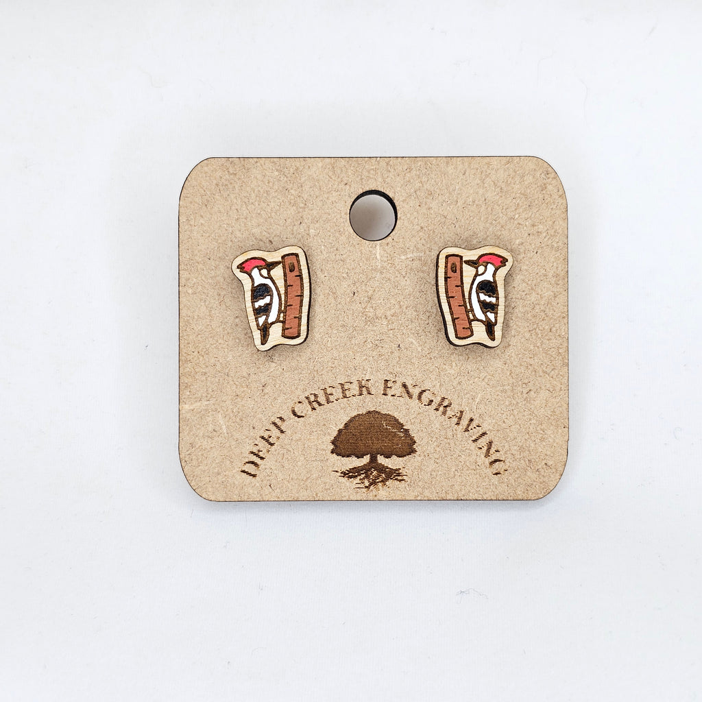 Woodpecker Stud Earring | Hand-Painted | Surgical Steel - SEHPX5