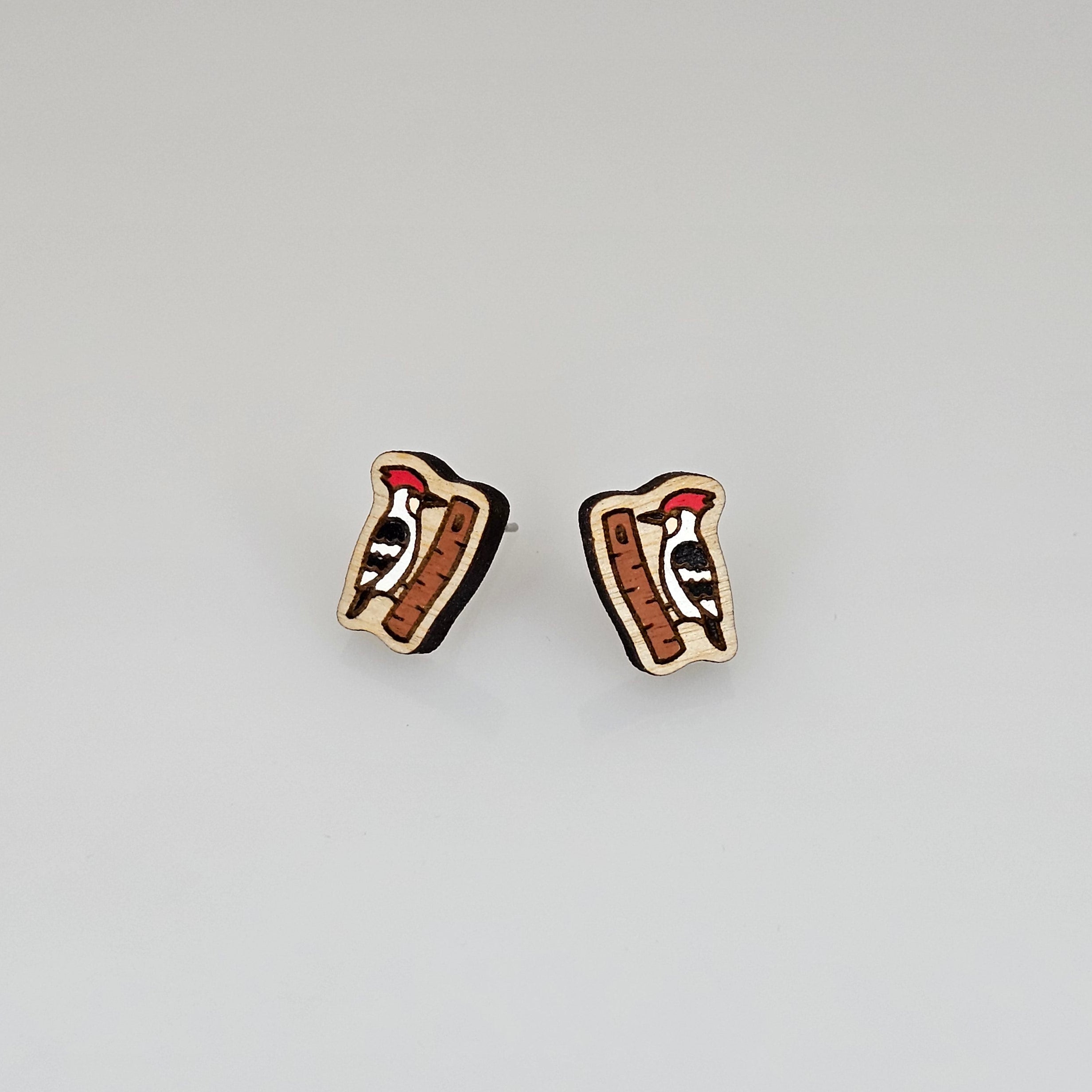 Woodpecker Stud Earring | Hand-Painted | Surgical Steel - SEHPX5