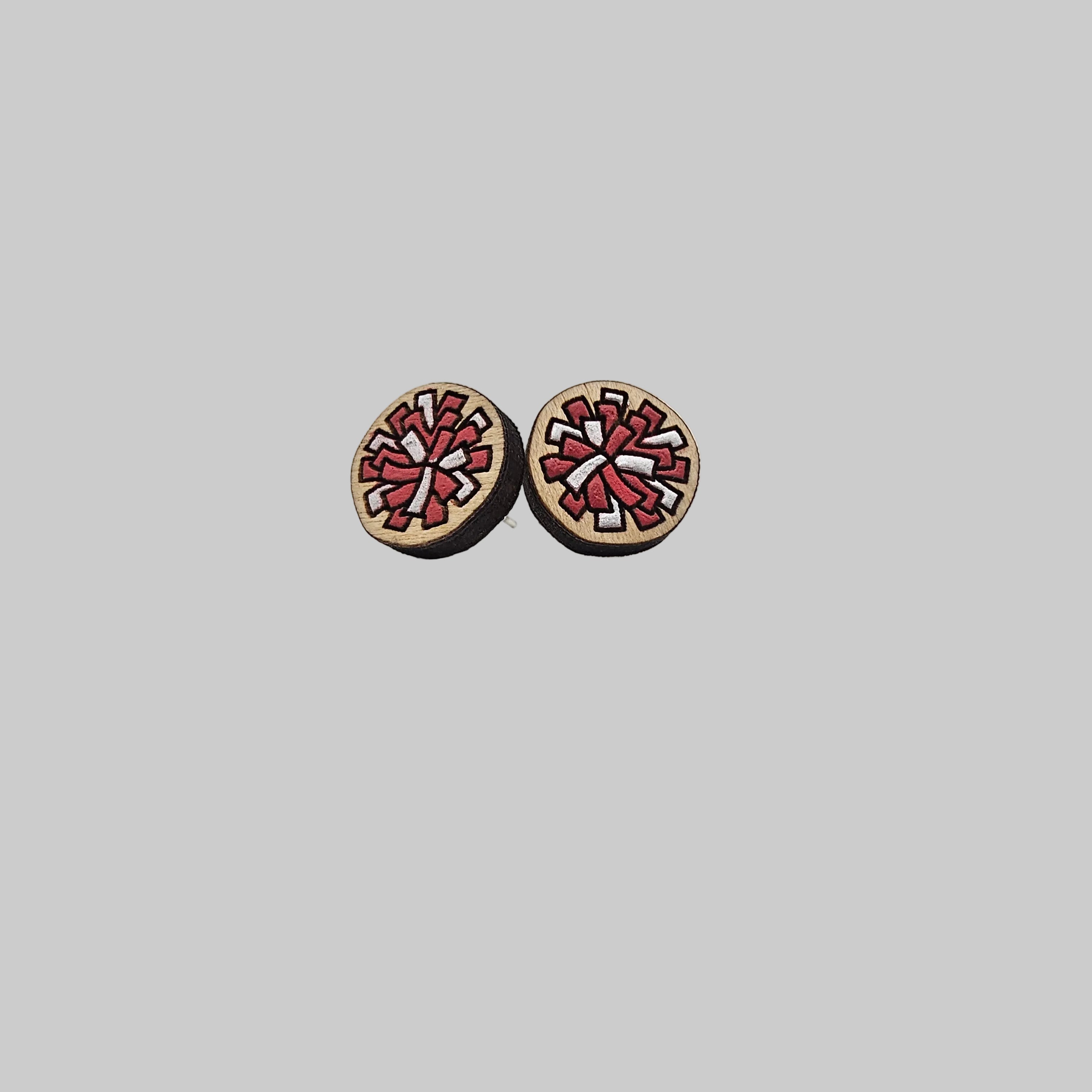 Cheer Pompom Earring | Hand-Painted | Surgical Steel - SEHPX53