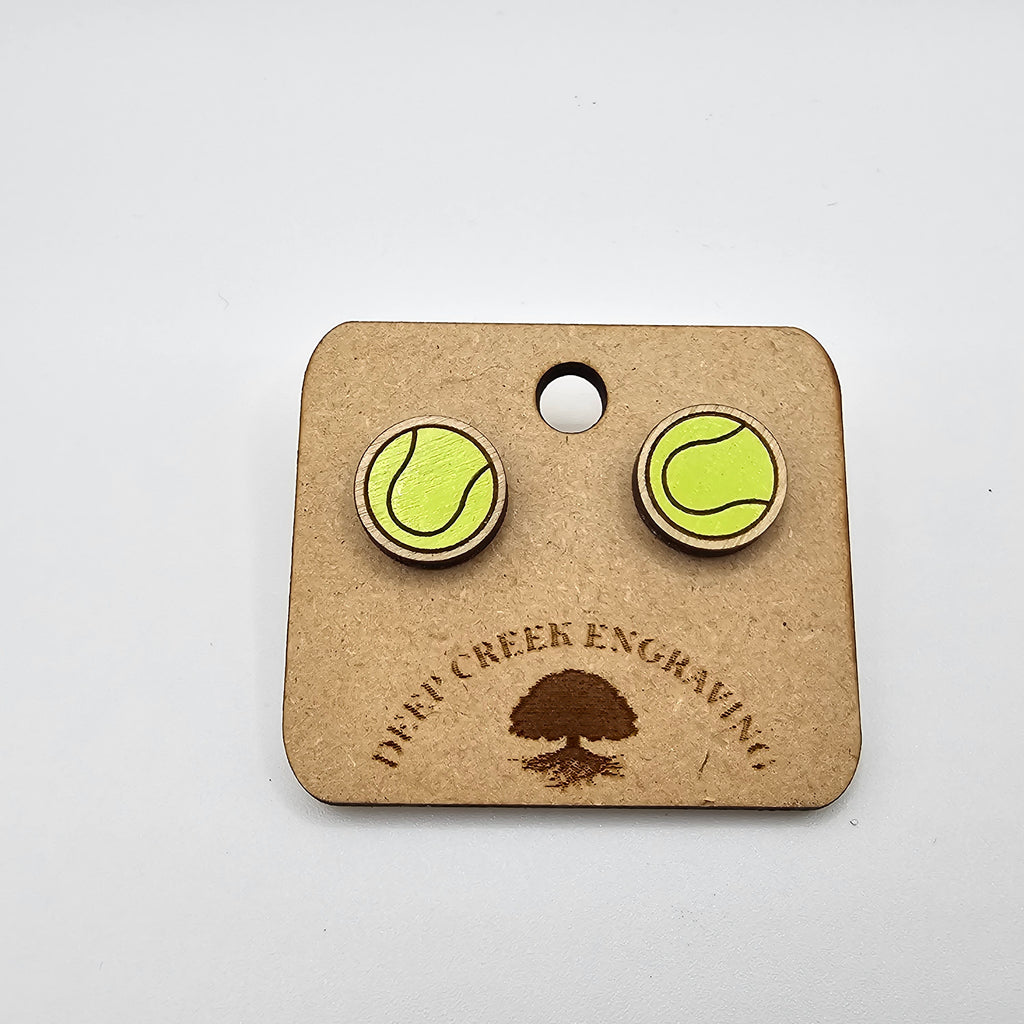 Tennis Ball Stud Earring | Hand-Painted | Surgical Steel - SEHPX47