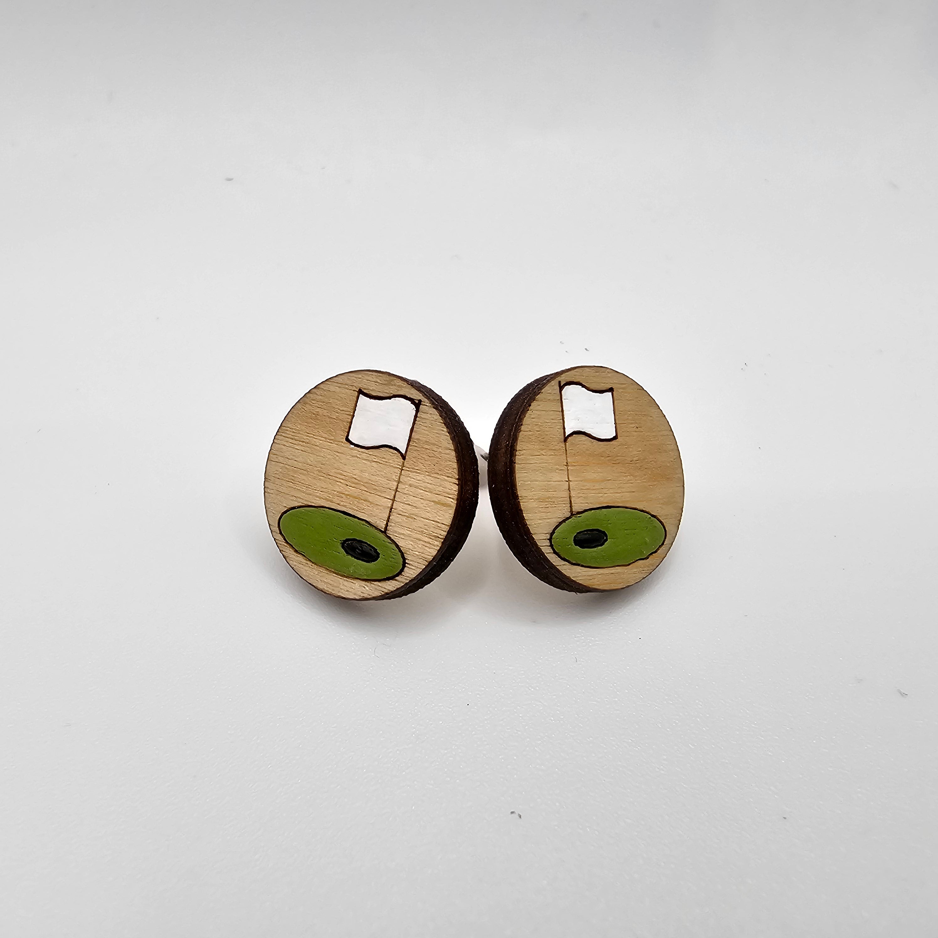 Hole in One Stud Earring | Hand-Painted | Surgical Steel - SEHLH24