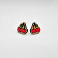 Cherry Stud Earrings | Hand-Painted | Surgical Steel - SEHPX56