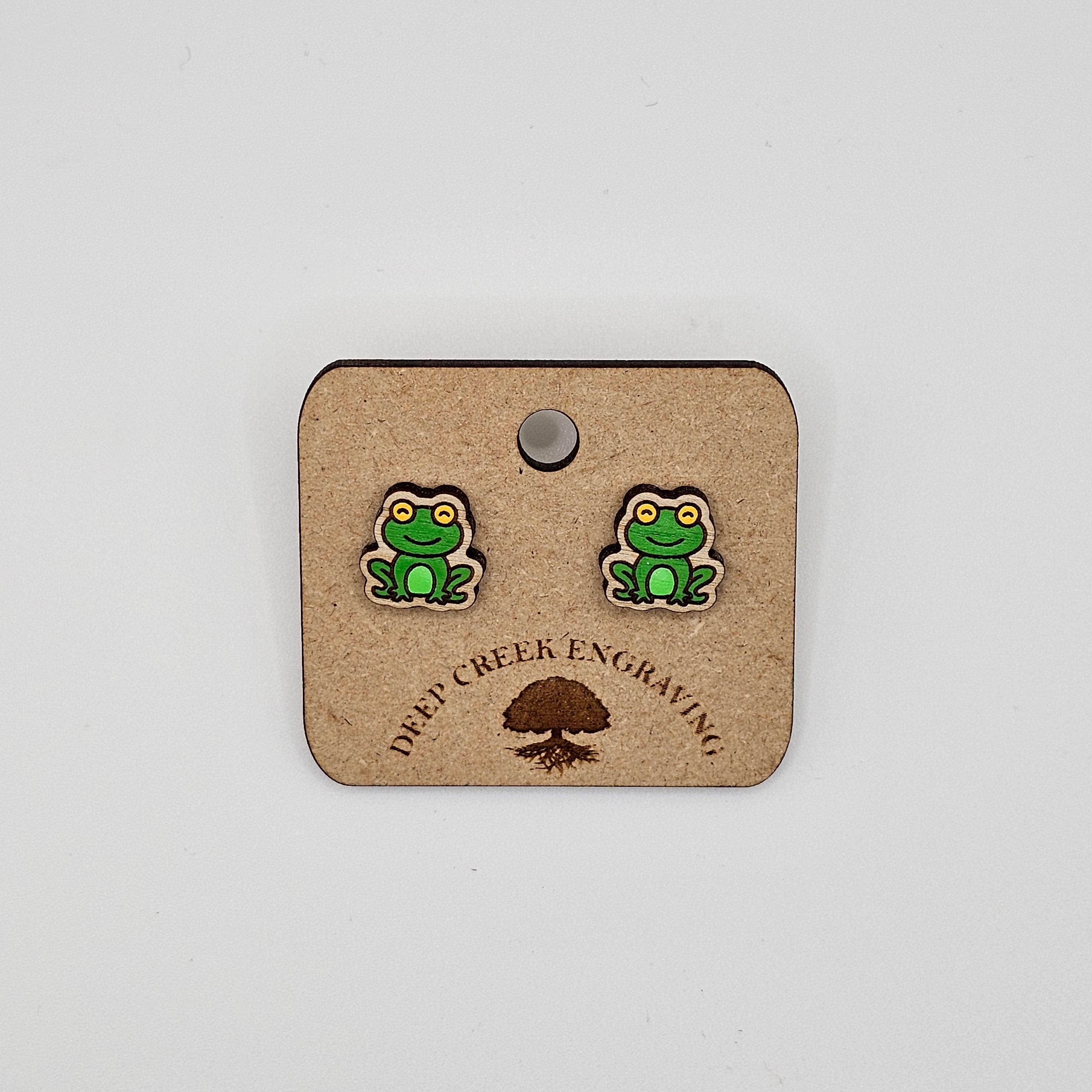 Frog Stud Earring | Hand-Painted | Surgical Steel - SEHPX2