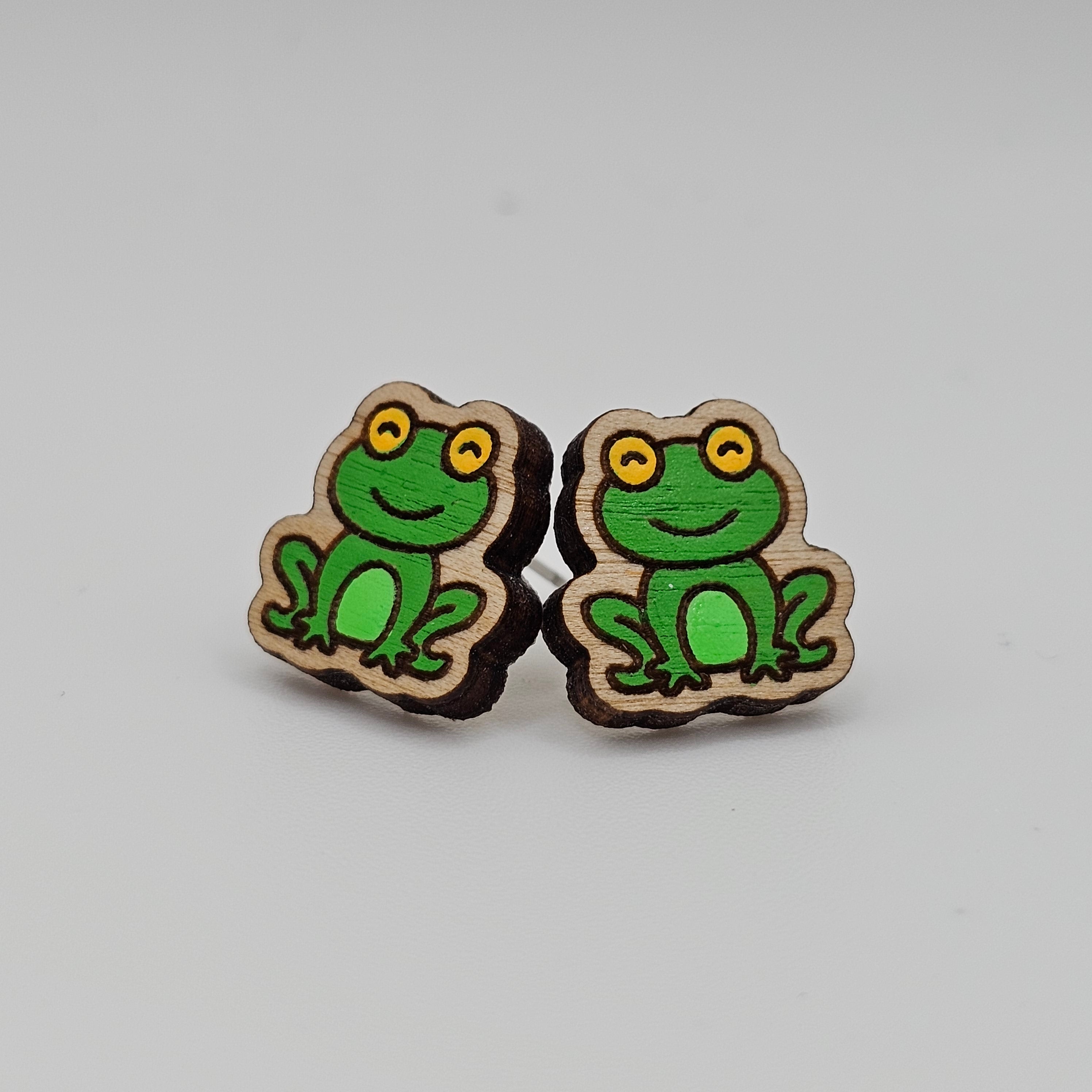 Frog Stud Earring | Hand-Painted | Surgical Steel - SEHPX2