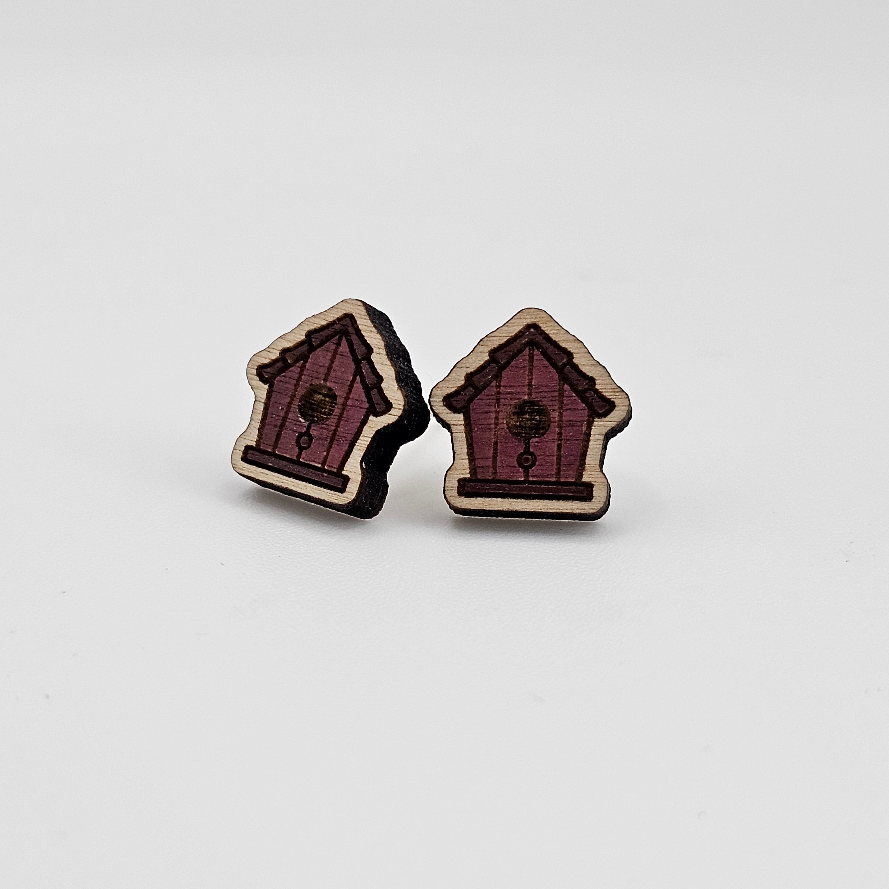 Birdhouse Stud Earrings | Hand-Painted | Surgical Steel - SEHPX19