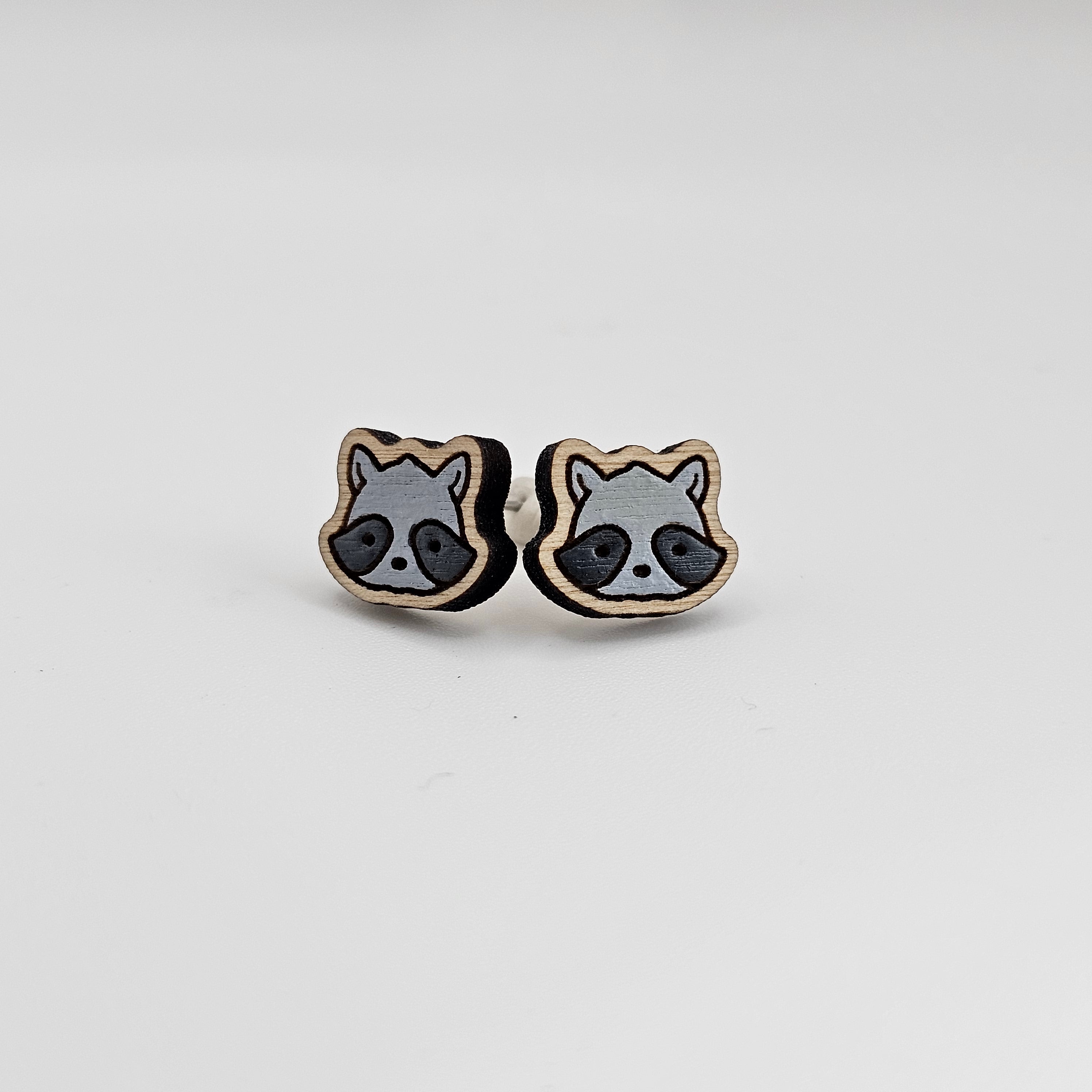 Raccoon Stud Earring | Hand-Painted | Surgical Steel - SEHPX11
