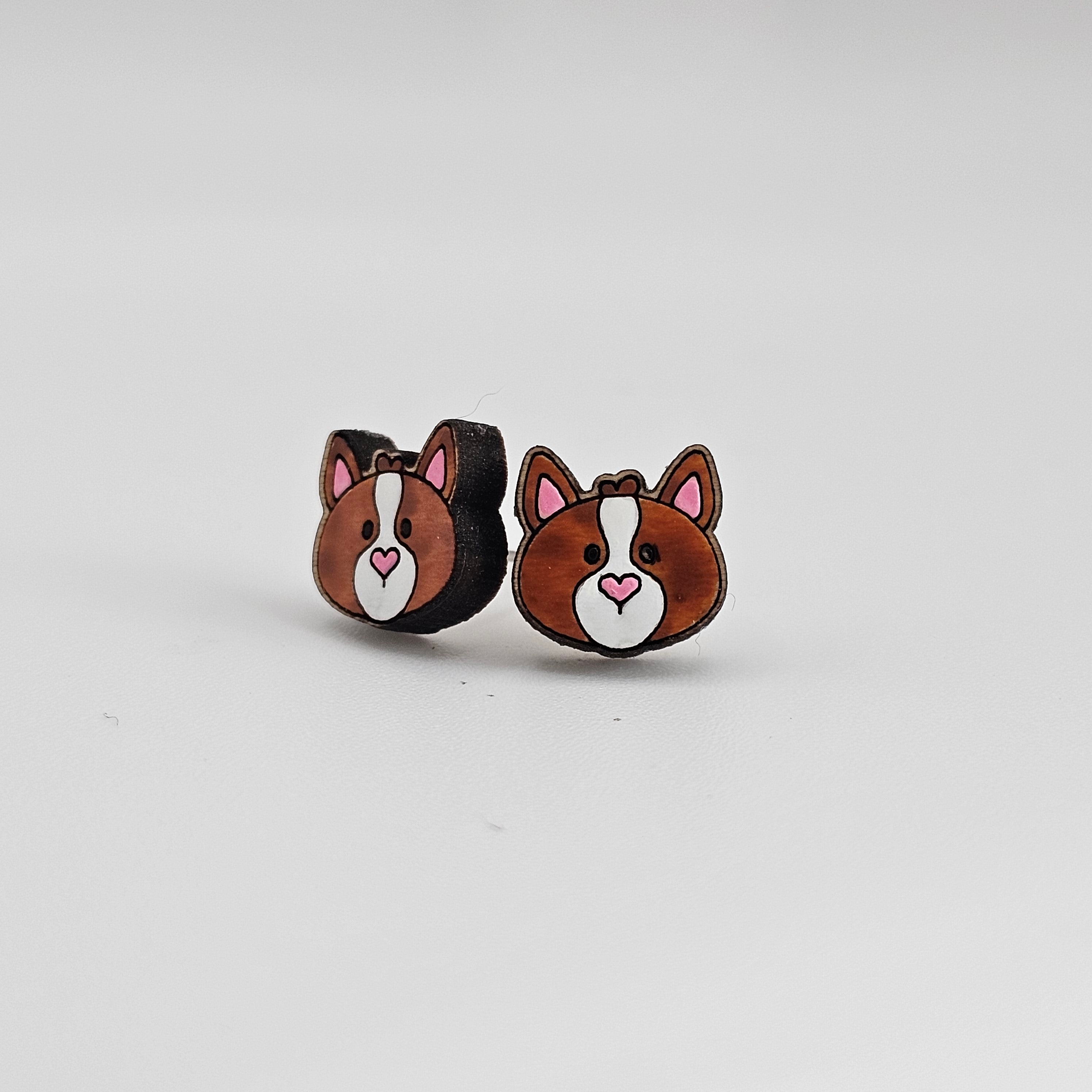Corgi Stud Earring | Hand-Painted | Surgical Steel - SEHOS3