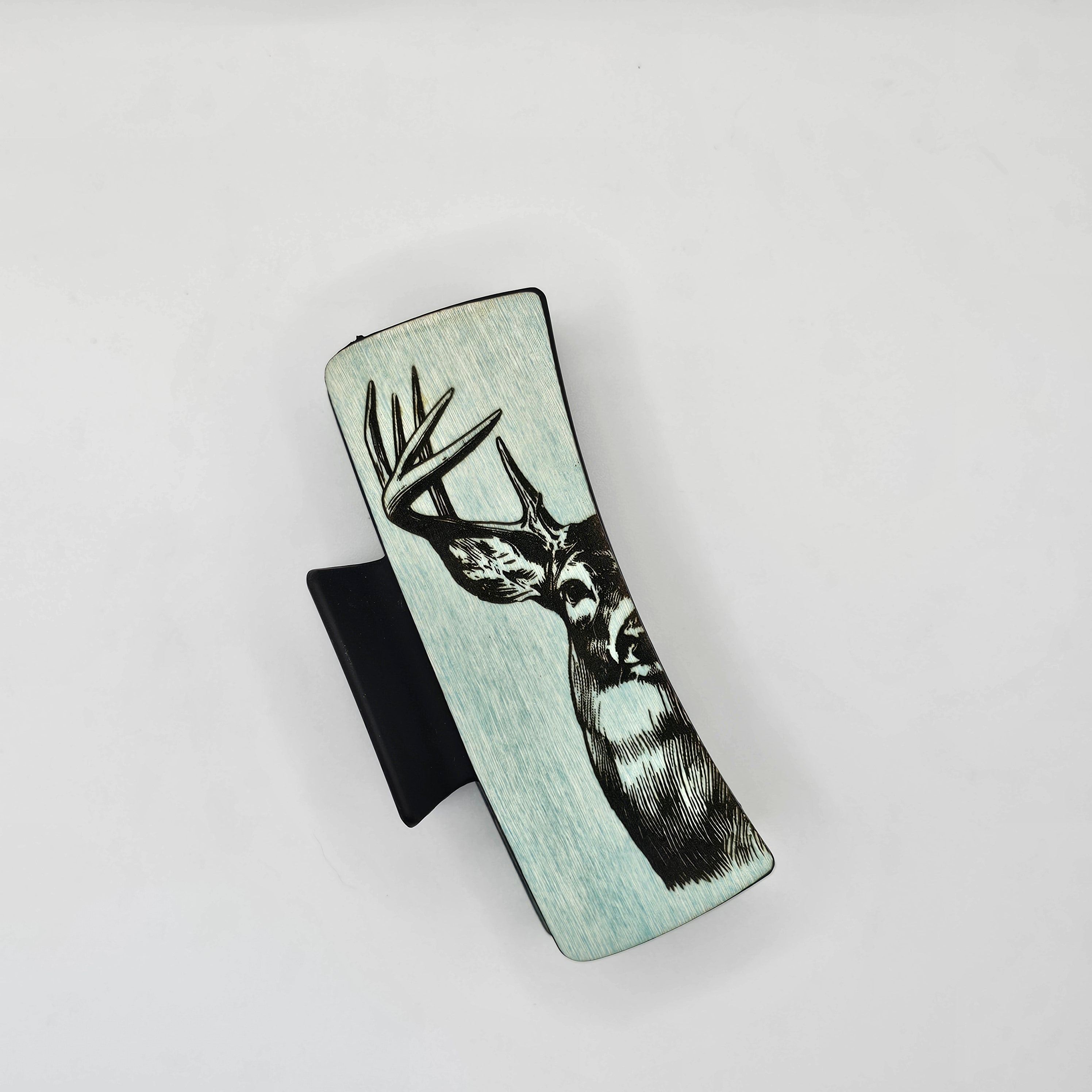 White-tail Deer Hair Claw Clip | Hand-Painted Wood - LCBDC1
