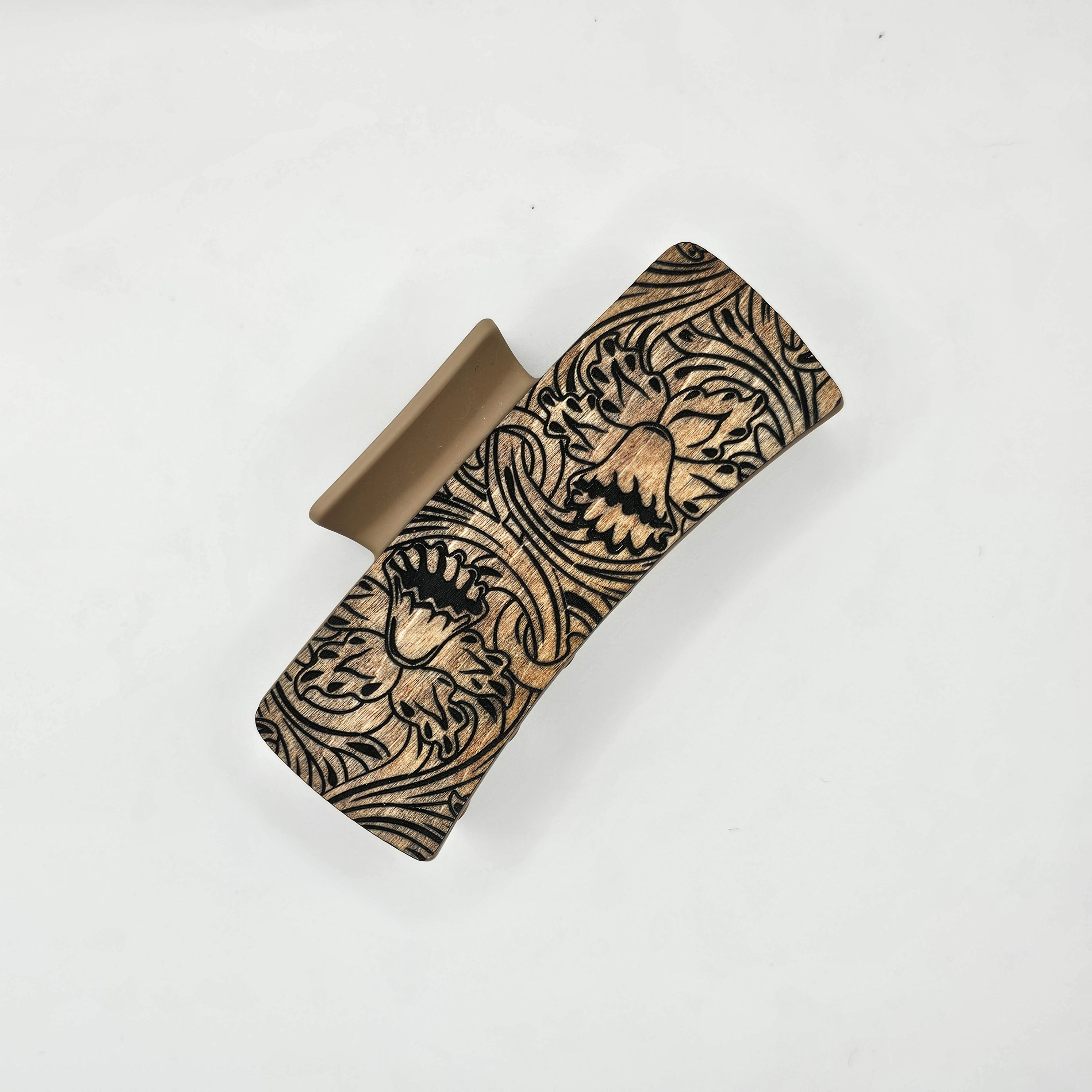 Western Daffodils Hair Claw Clip | Hand-Stained Wood - LCWDC7
