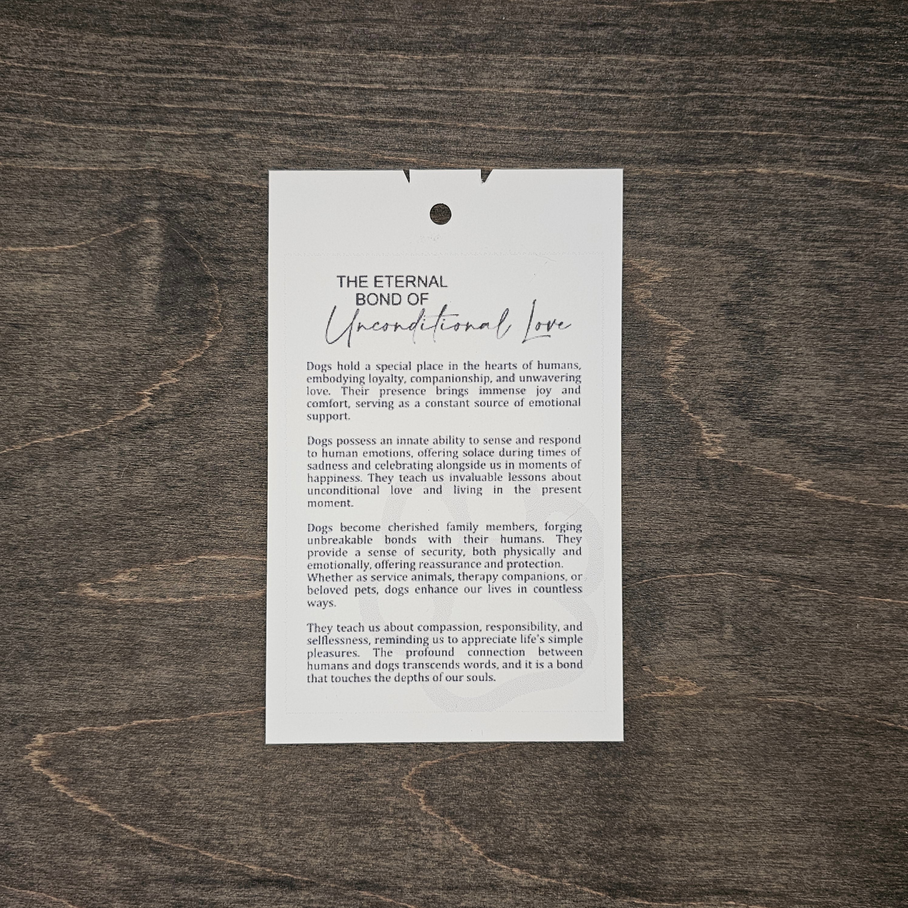 Eternal Bond of Unconditional Love | Paw Print Story Ornament - OWOB5