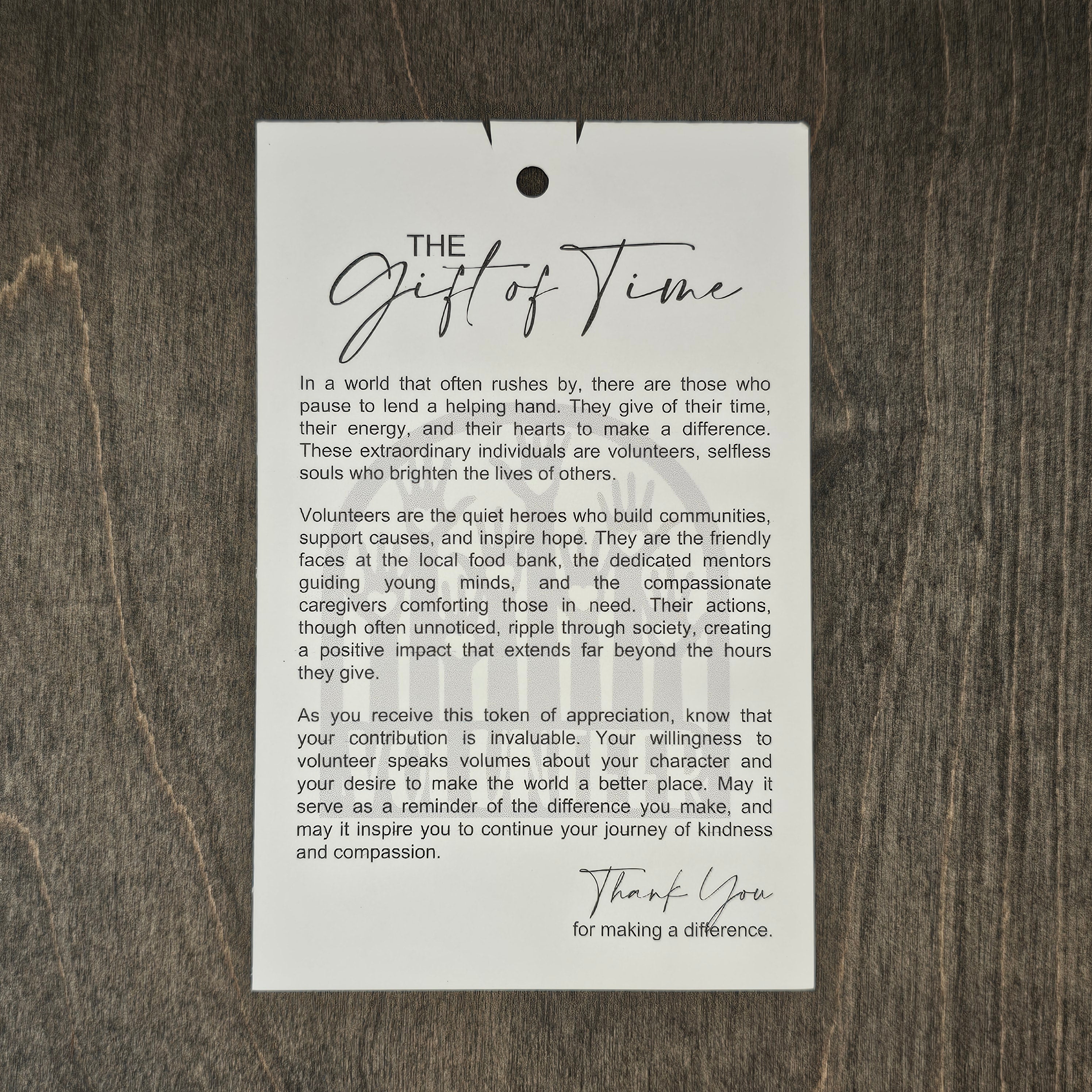 The Gift of Time | Volunteer Story Ornament - OWOB18