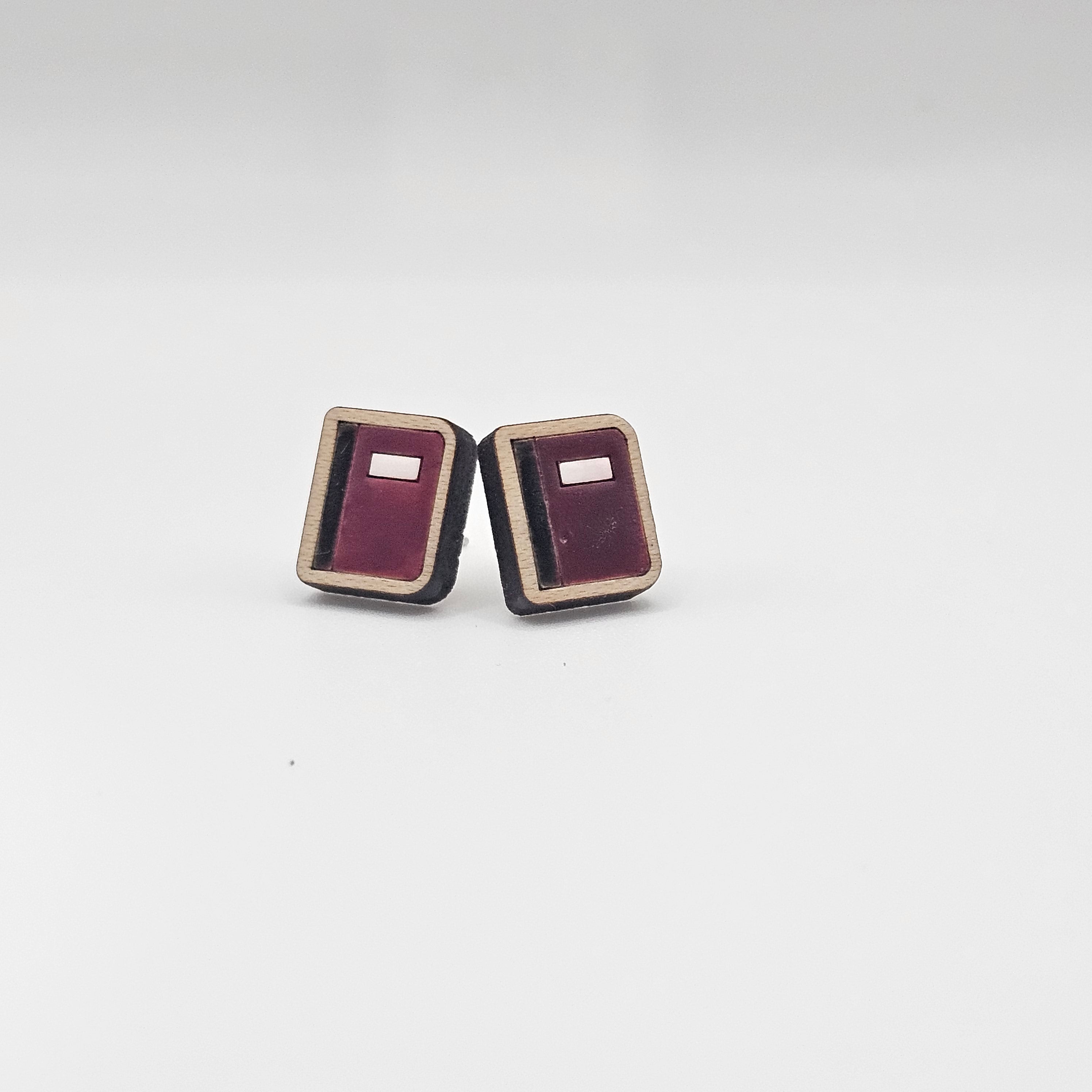 Composition Book Stud Earrings | Hand-Painted | Surgical Steel - SEHLH4