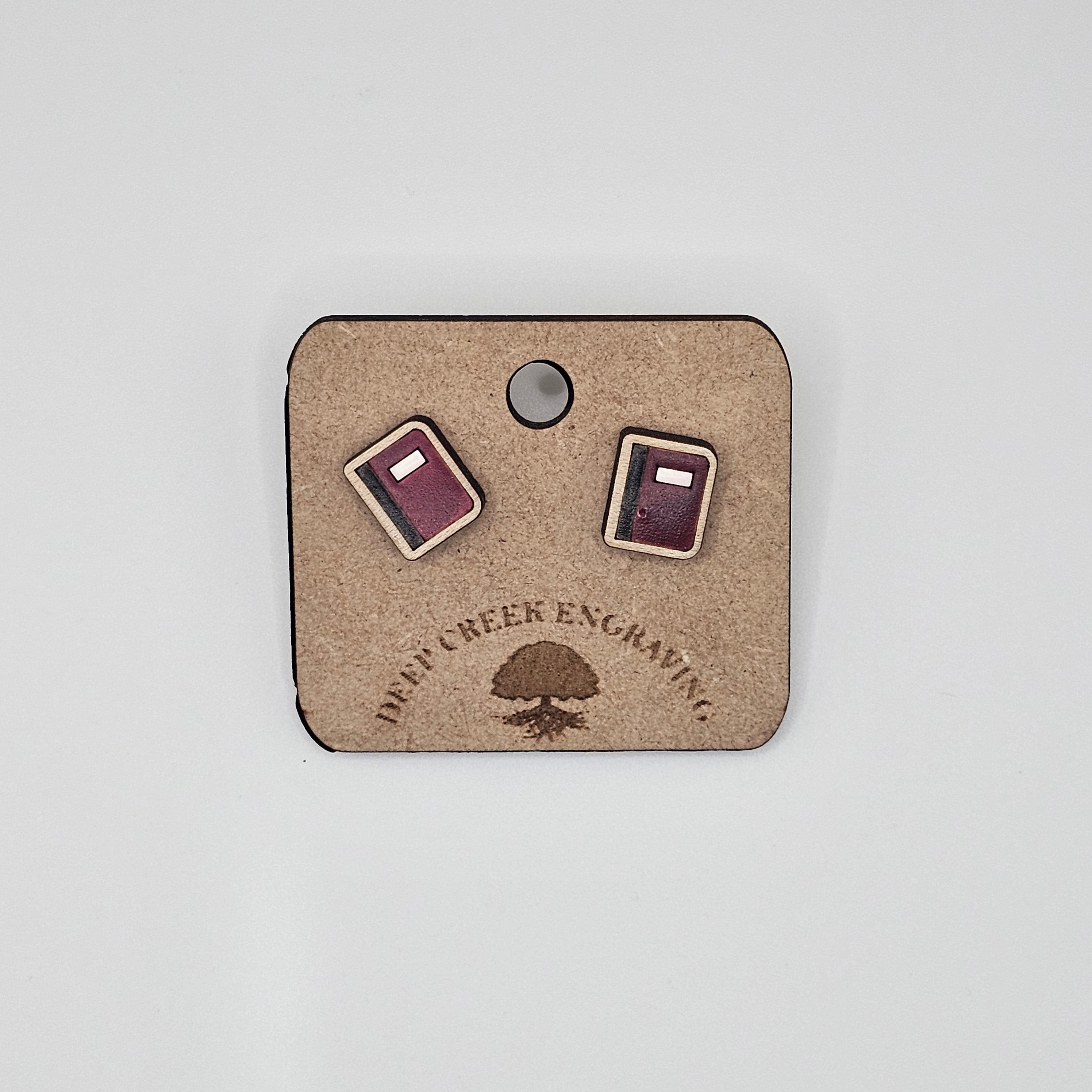 Composition Book Stud Earrings | Hand-Painted | Surgical Steel - SEHLH4