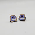 Book Stud Earrings | Hand-Painted | Surgical Steel - SEHLH3