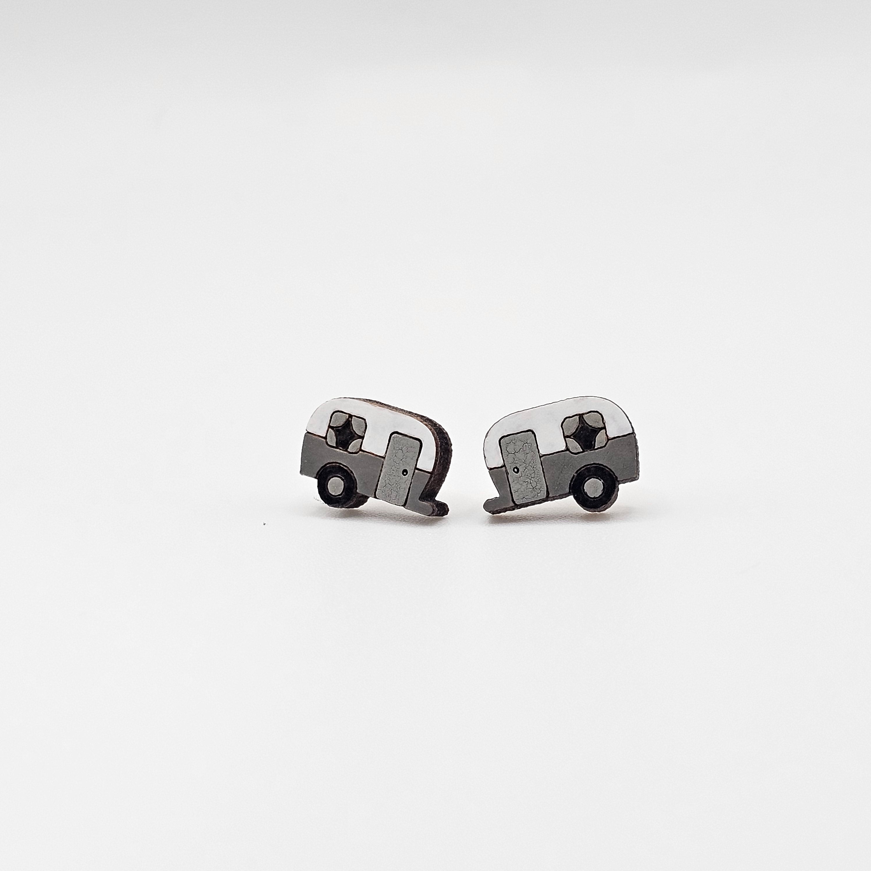 Happy Camper Stud Earrings | Hand-Painted | Surgical Steel - SEHCR3