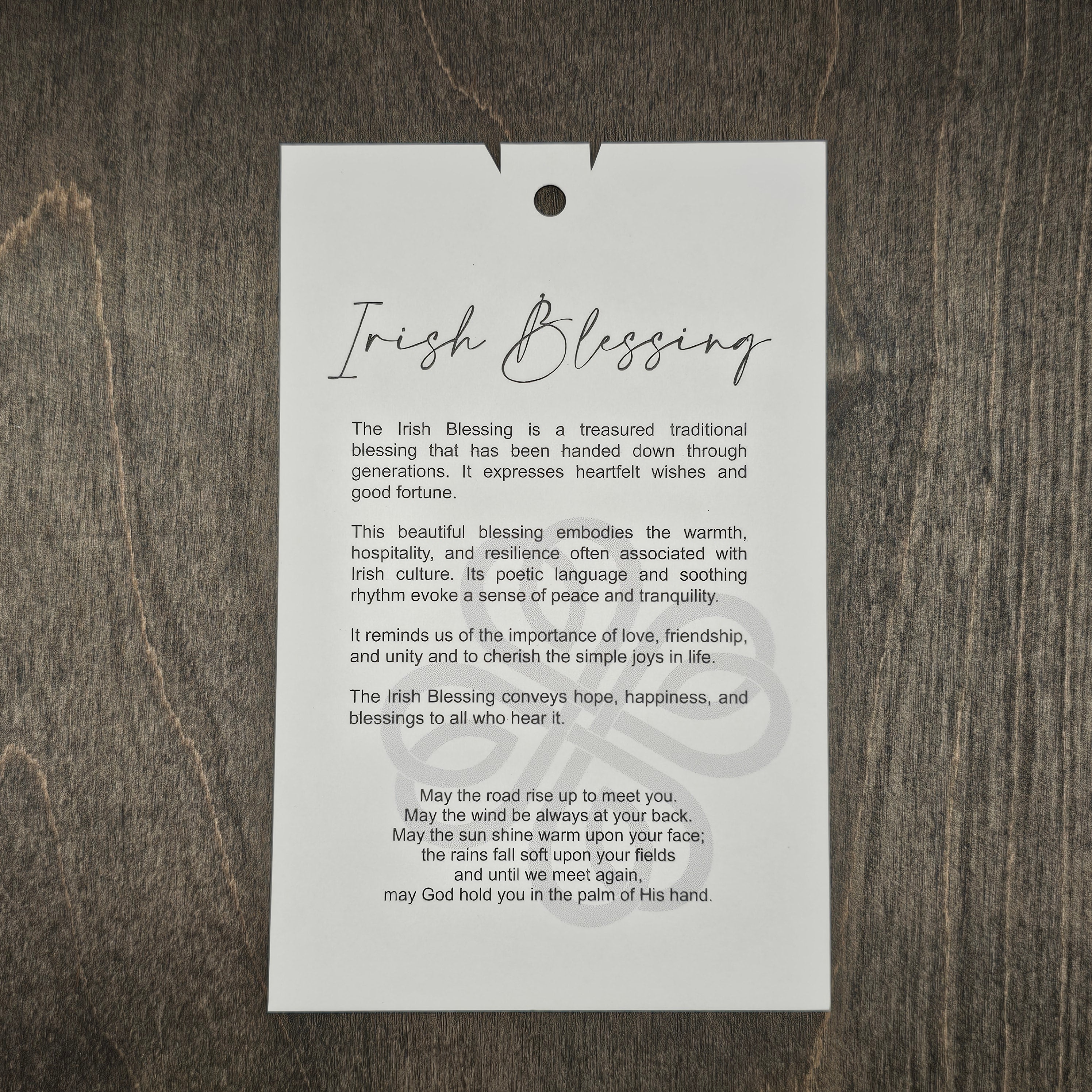 Irish Blessing | Celtic Knot Story Ornament - OWOB11