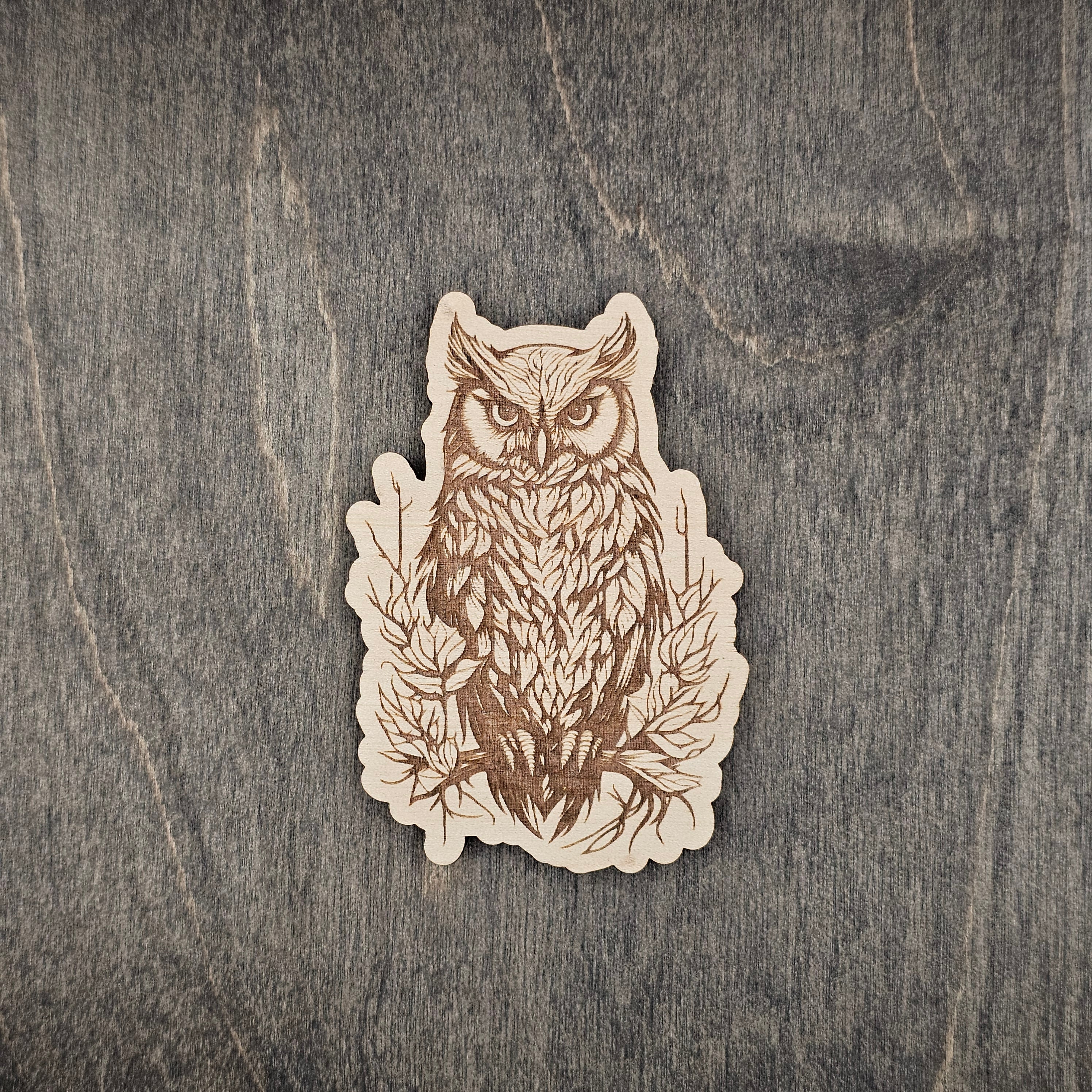 Owl Wildlife Magnet | Laser Engraved Wood - MBCR1