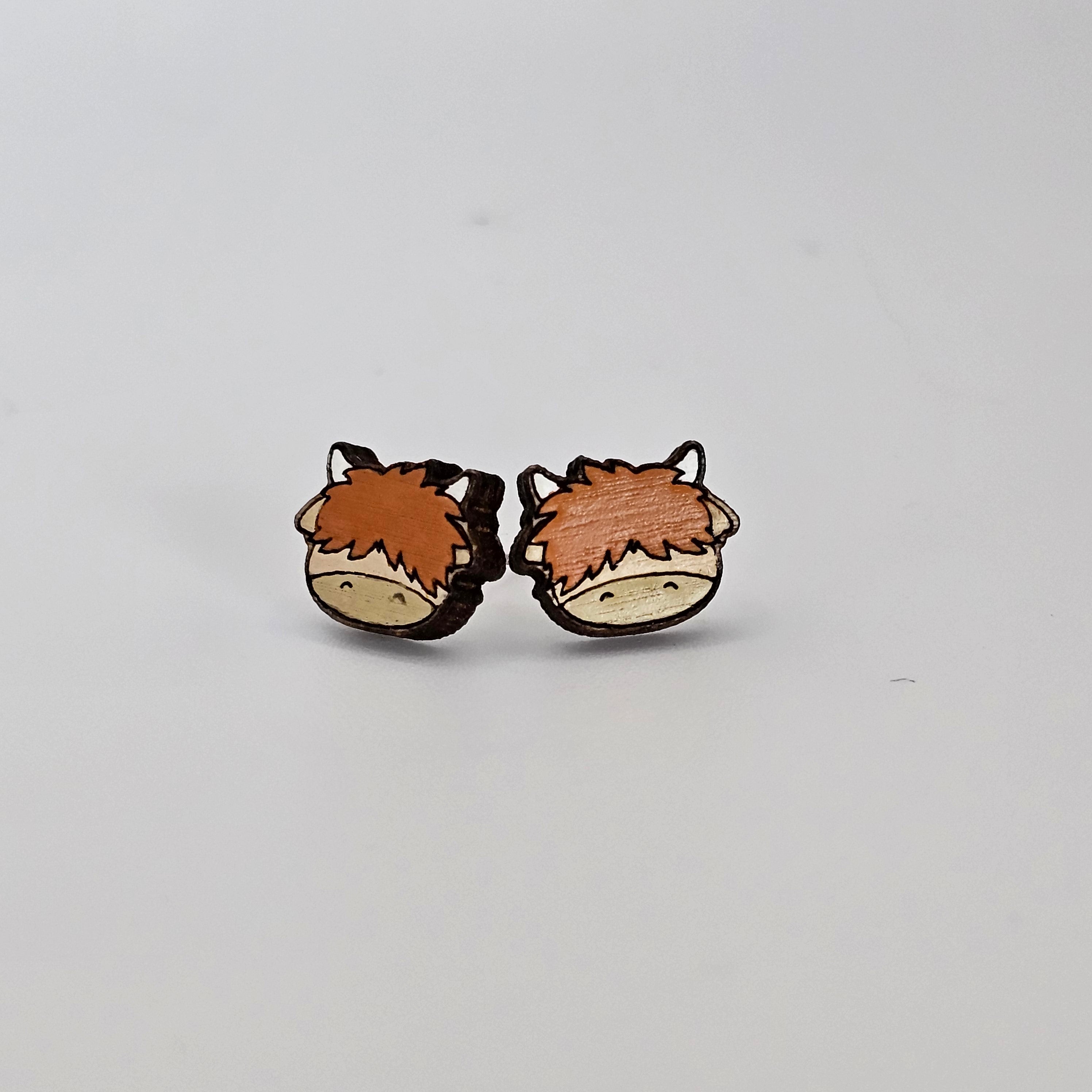 Farm Cow Stud Earrings | Hand-Painted | Surgical Steel - SEHOS6