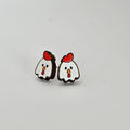Chicken Stud Earrings | Hand-Painted | Surgical Steel - SEHOS7