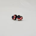 US Flag Heart Stud Earring | Hand-Painted | Surgical Steel - SEHOS19