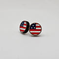 US Flag Round Stud Earring | Hand-Painted | Surgical Steel - SEHOS17
