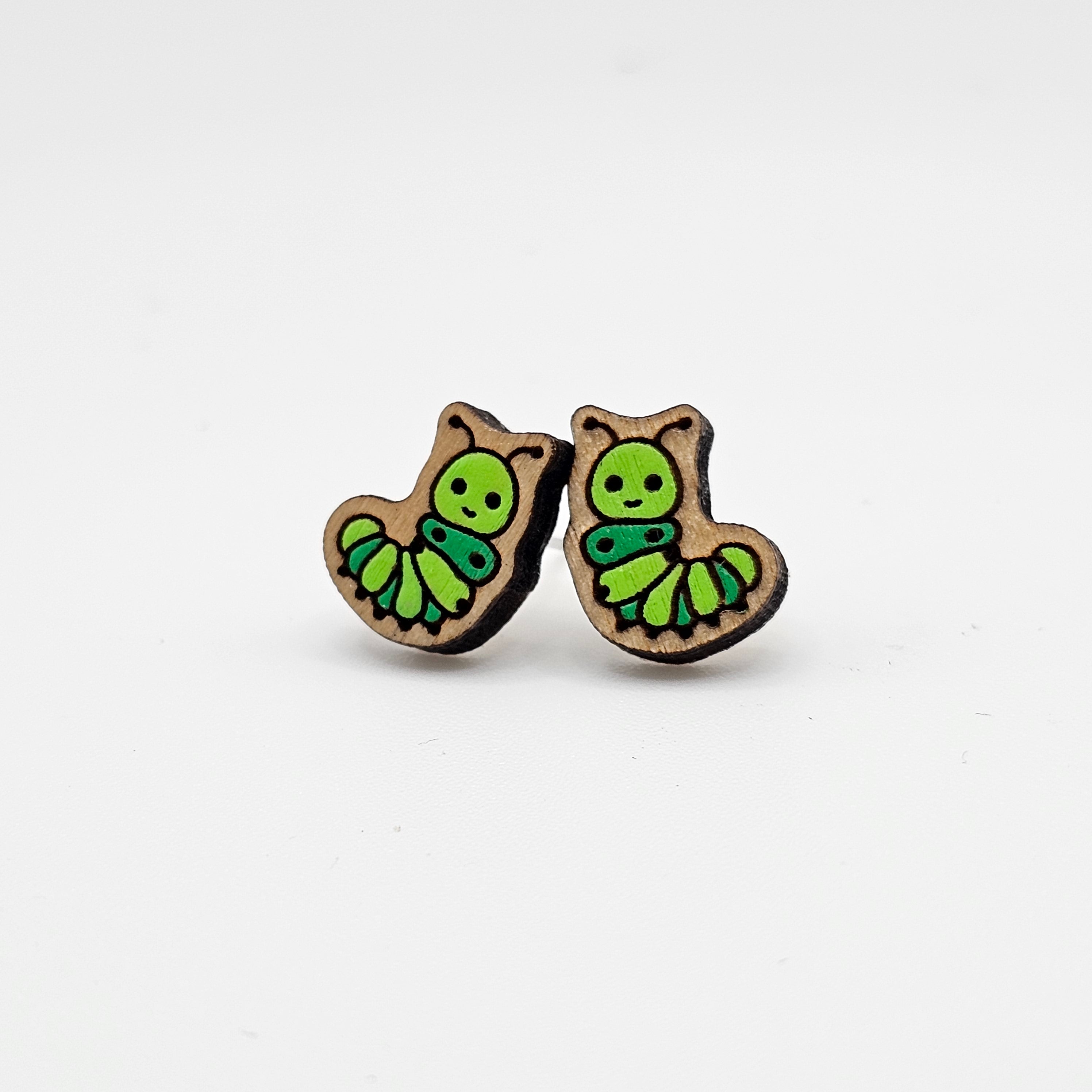 Caterpillar Stud Earring | Hand-Painted | Surgical Steel - SEHPX61
