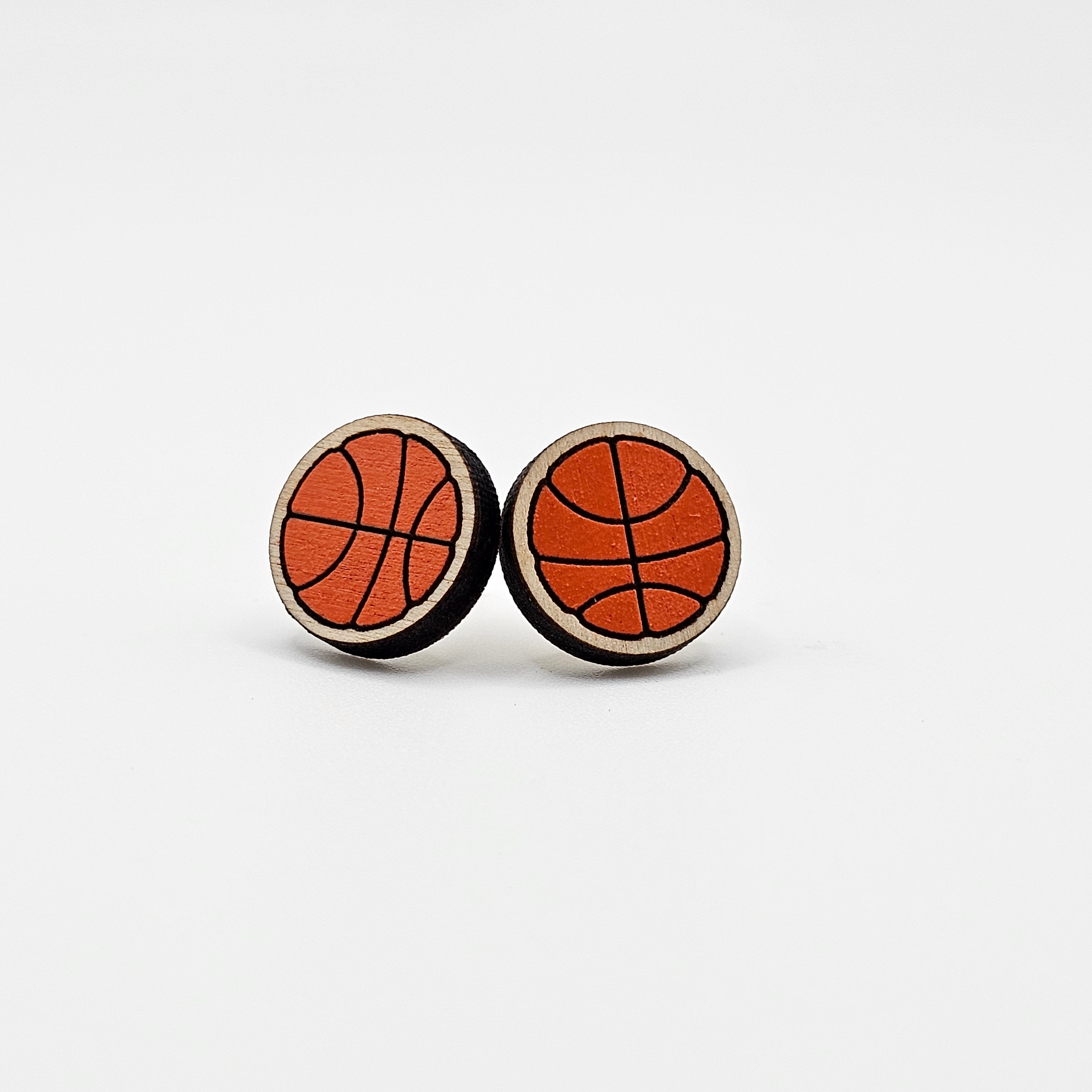 Basketball Stud Earring | Hand-Painted | Surgical Steel - SEHPX45