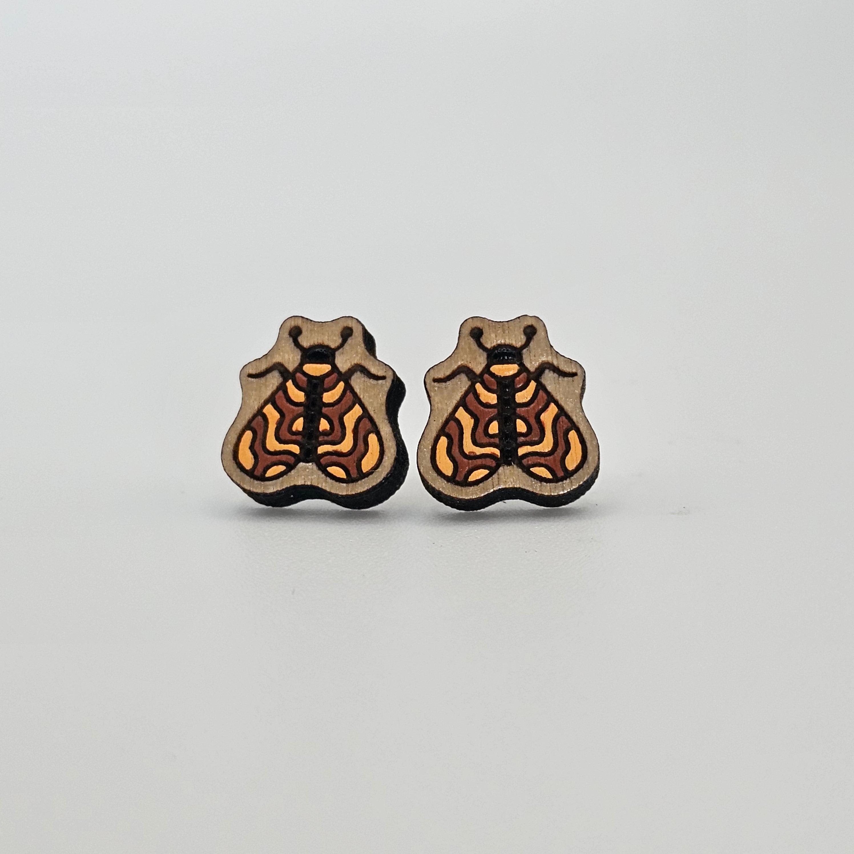 Moth Stud Earring | Hand-Painted | Surgical Steel - SEHPX66