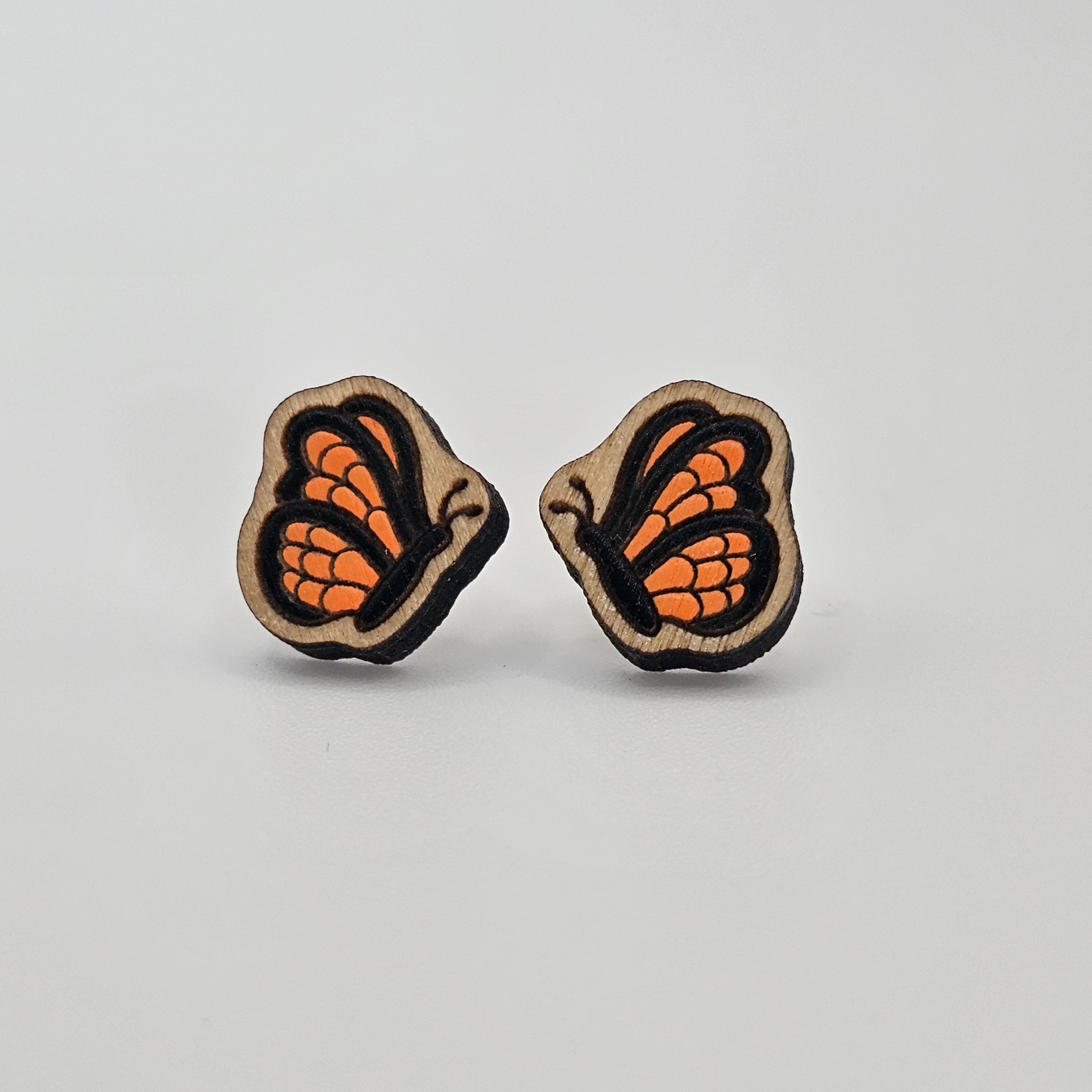 Monarch Stud Earring | Hand-Painted | Surgical Steel - SEHPX67