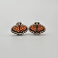 Monarch Butterfly Open Wings Stud Earring | Hand-Painted | Surgical Steel - SEHPX68