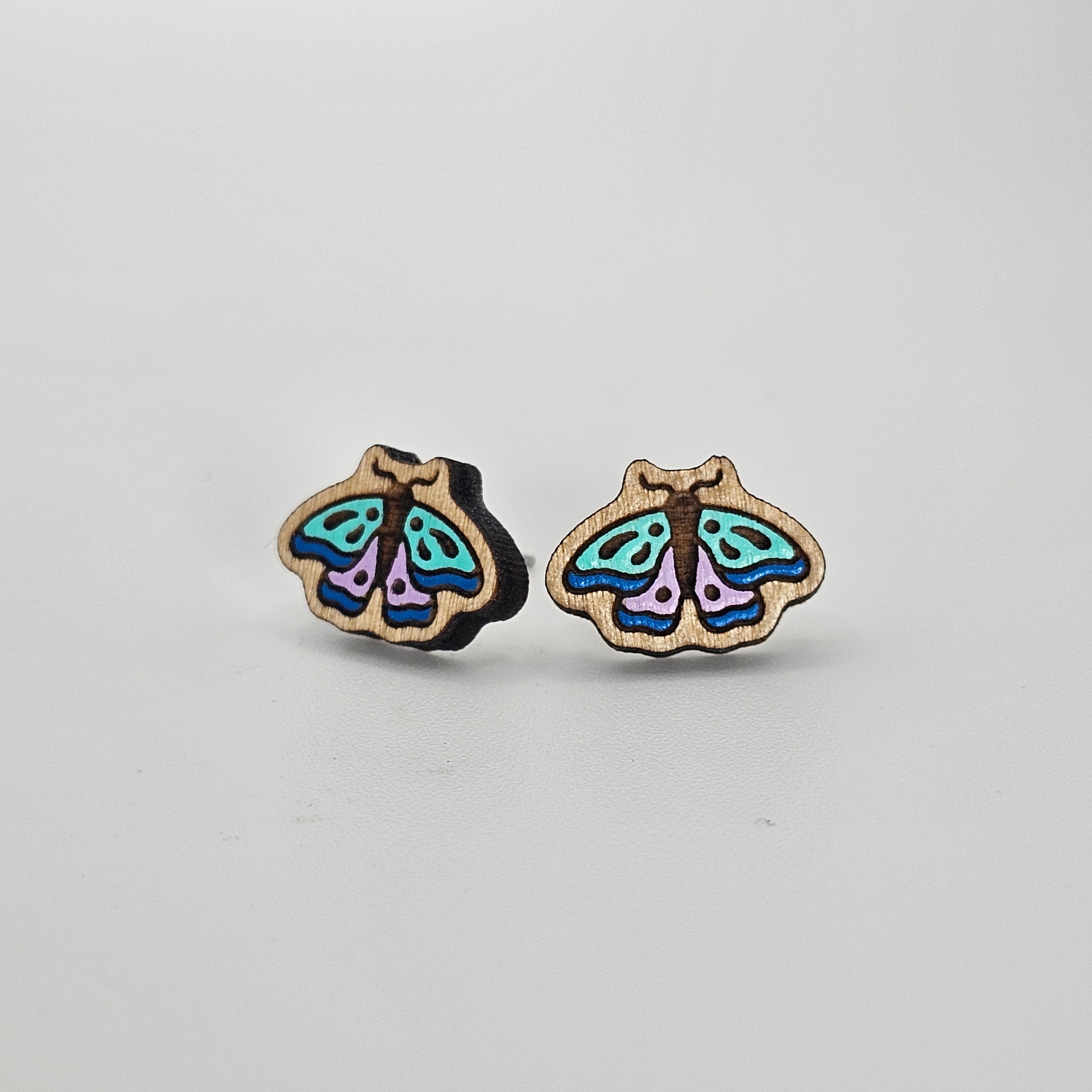 Moth Stud Earring | Hand-Painted | Surgical Steel - SEHPX69