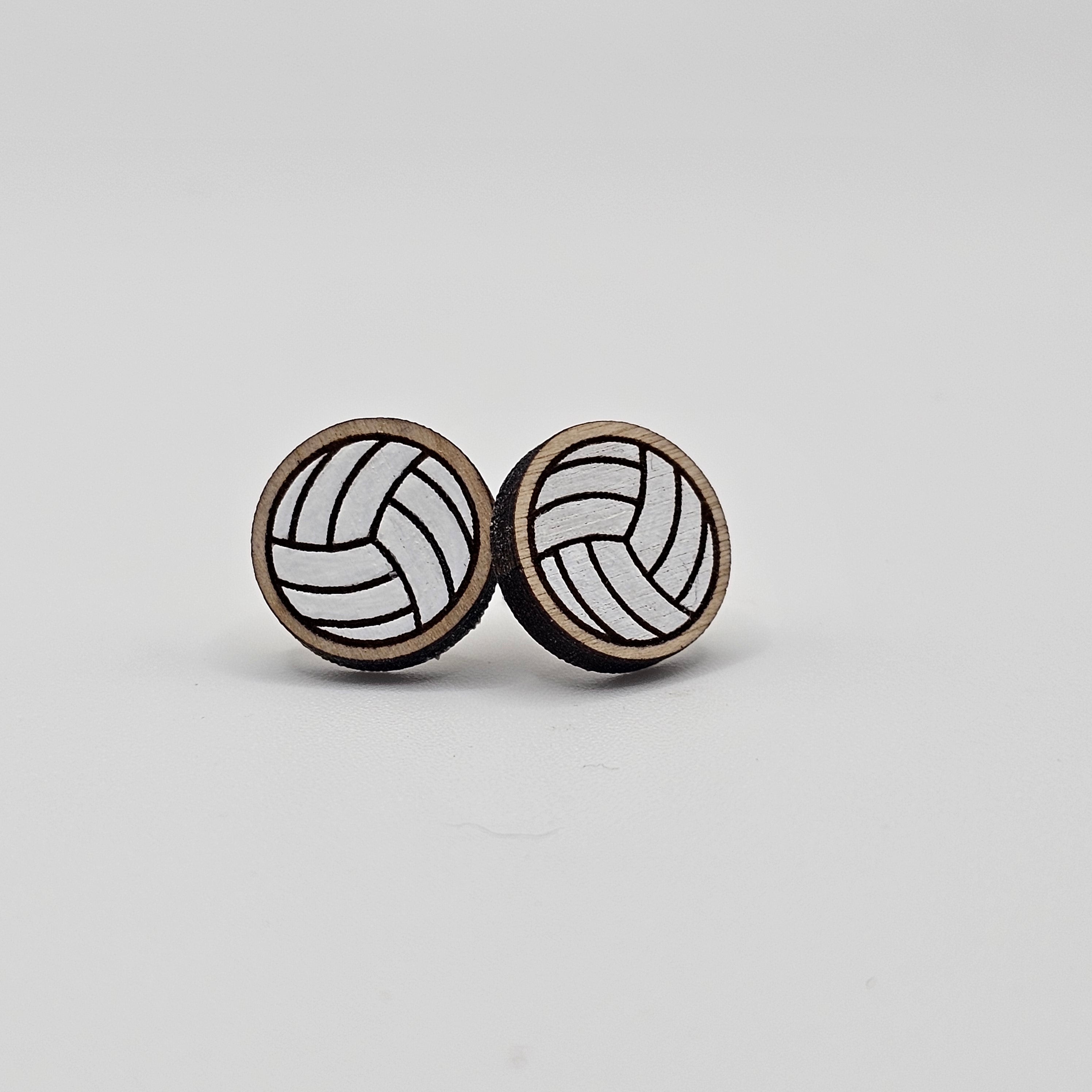 Volleyball Stud Earring | Hand-Painted | Surgical Steel - SEHPX46