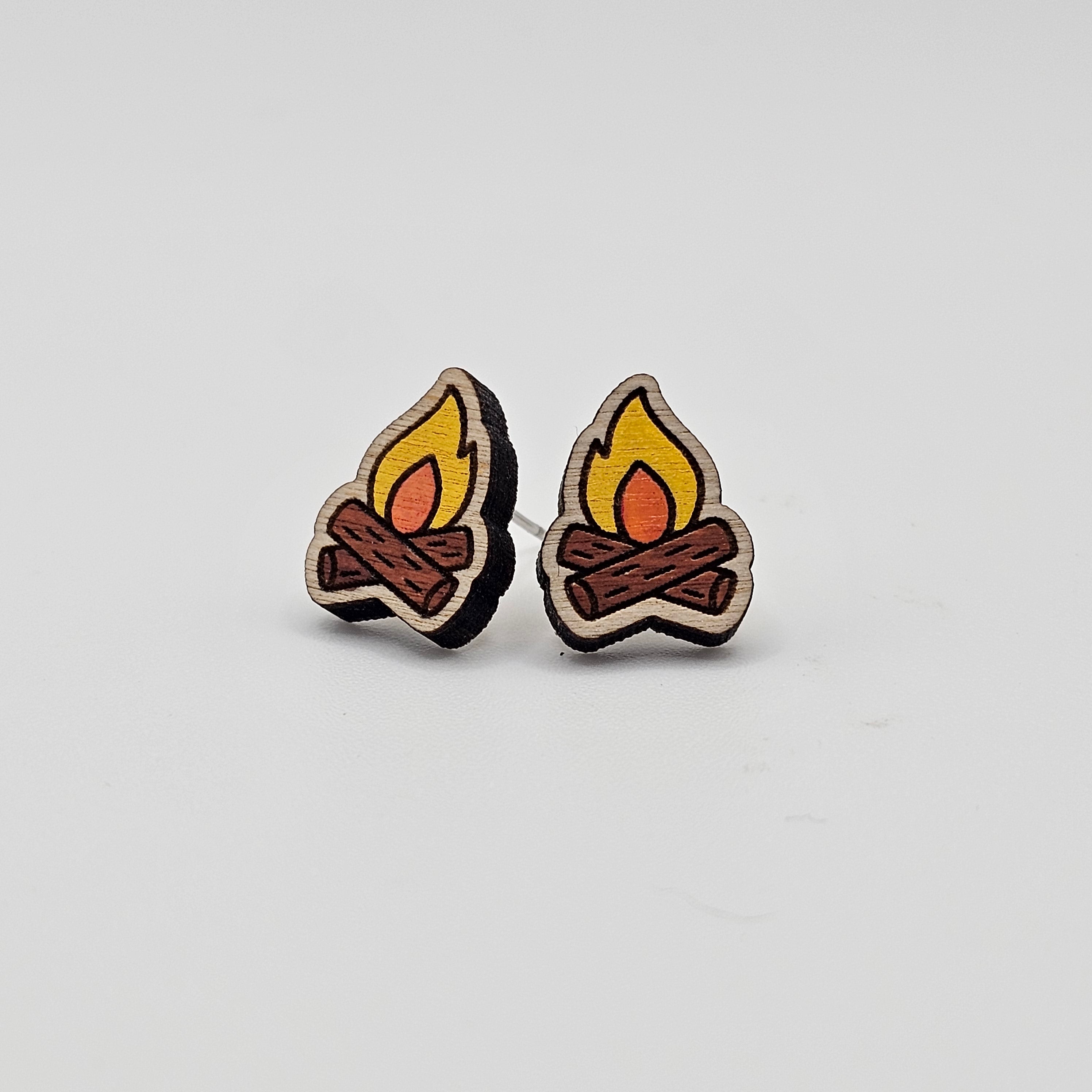 Campfire Stud Earring | Hand-Painted | Surgical Steel - SEHPX20