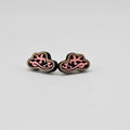 Pink Leopard Print Cowboy Hat Stud Earrings | Laser Engraved Wood | Surgical Steel - SEHPX79