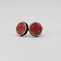 Firefighter Maltese Cross Stud Earrings | Laser Engraved Wood | Surgical Steel - SEHPX26