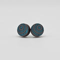 Concentric Circle Stud Earrings | Laser Engraved Wood | Surgical Steel - SEHSM4