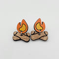 Campfire Dangle Earrings | Laser Engraved Wood | Surgical Steel - SEHPP4