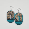 Arch Floral Dangle Earrings | Laser Engraved Wood | Surgical Steel - DEHSC3
