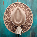 Camo Engraved Cowboy Hat - Tan