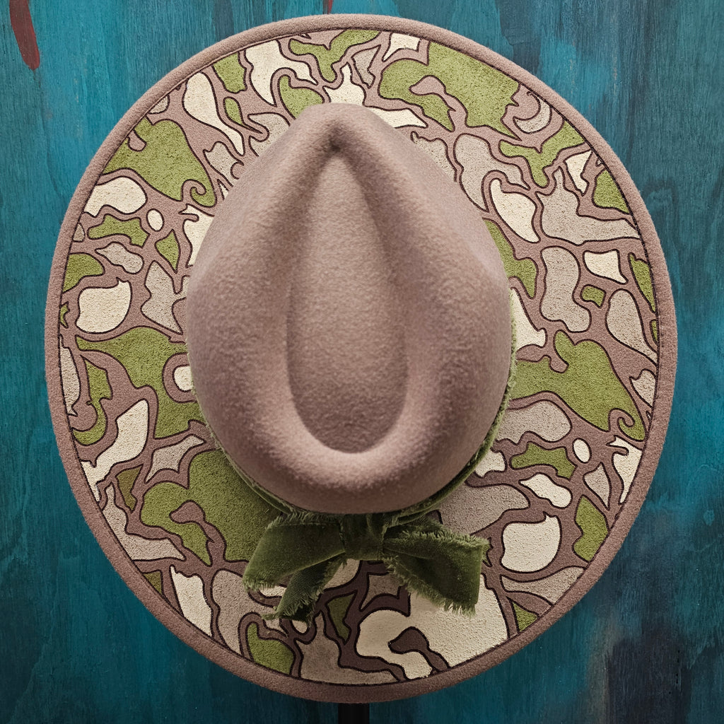Camo Hand-Painted Cowboy Hat