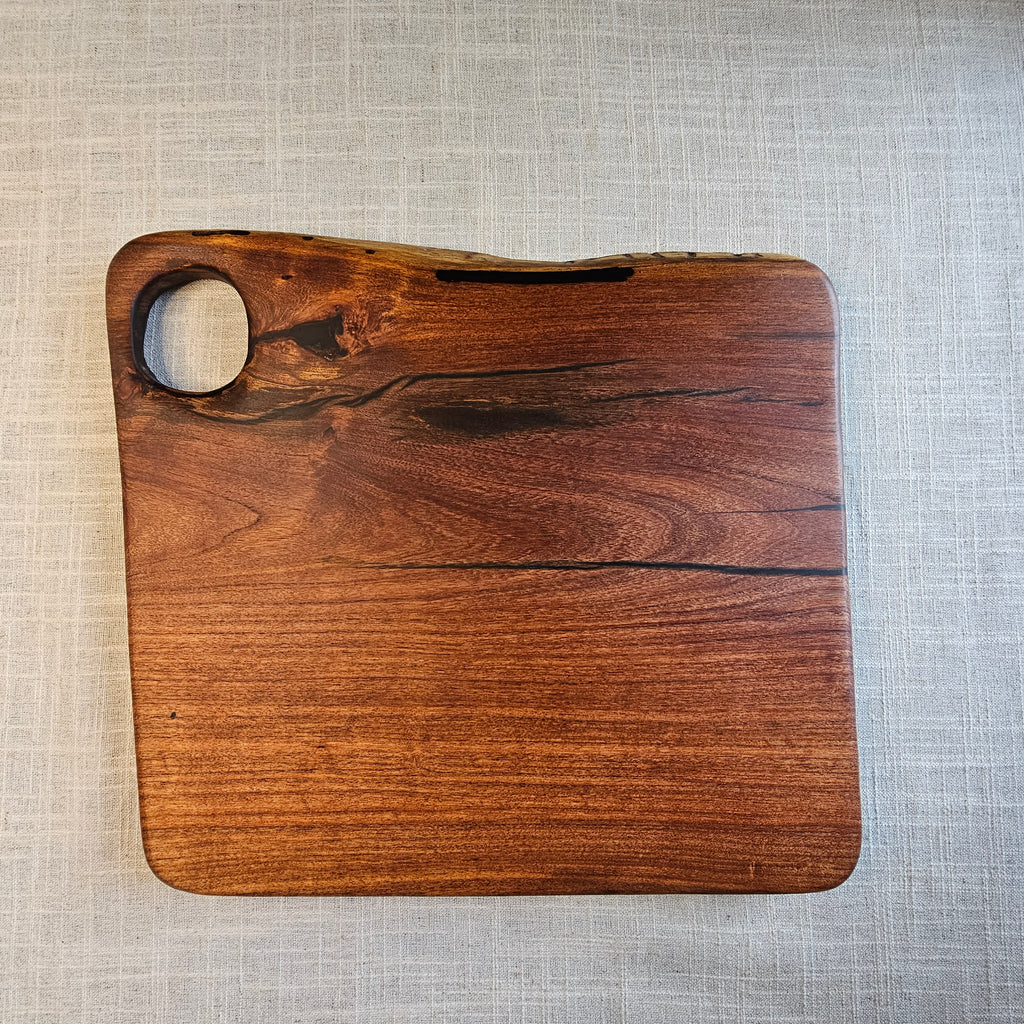 Texas Mesquite Cutting Board with Carved Finger Hole
