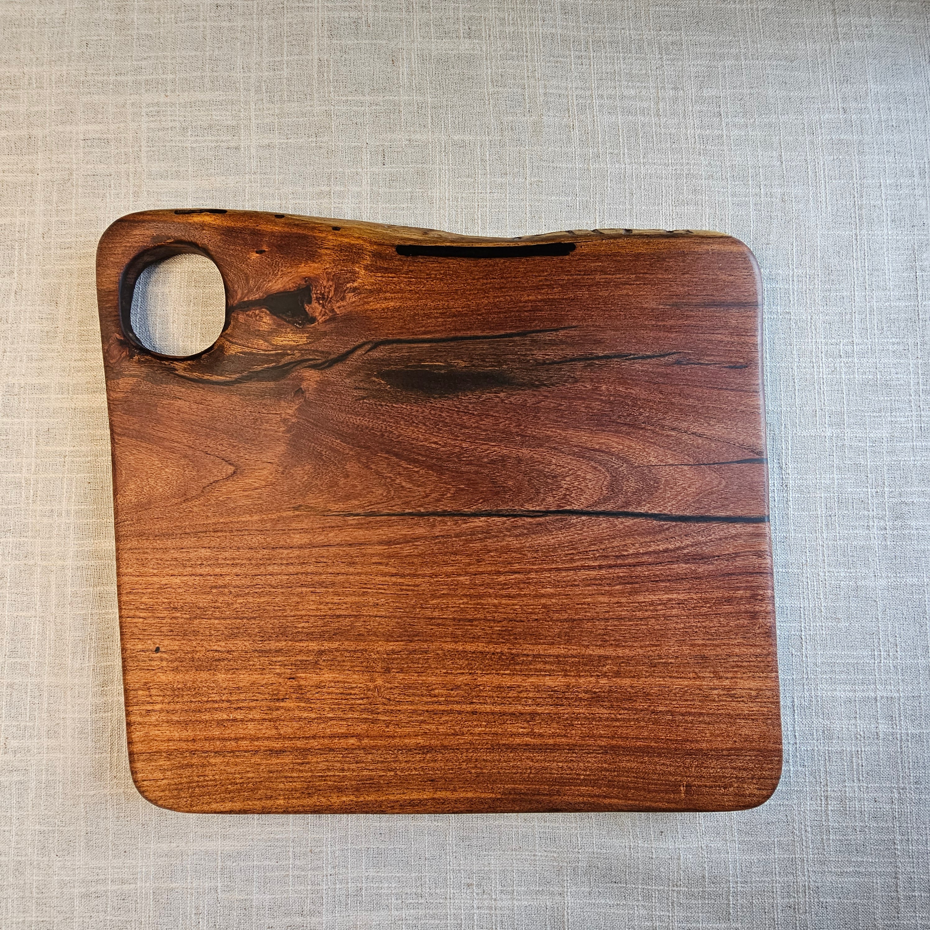 Texas Mesquite Cutting Board with Carved Finger Hole