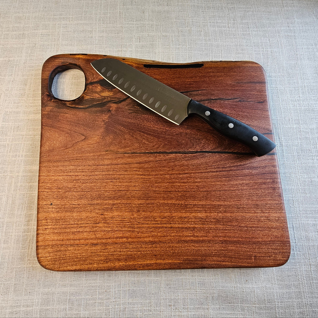 Texas Mesquite Cutting Board with Carved Finger Hole