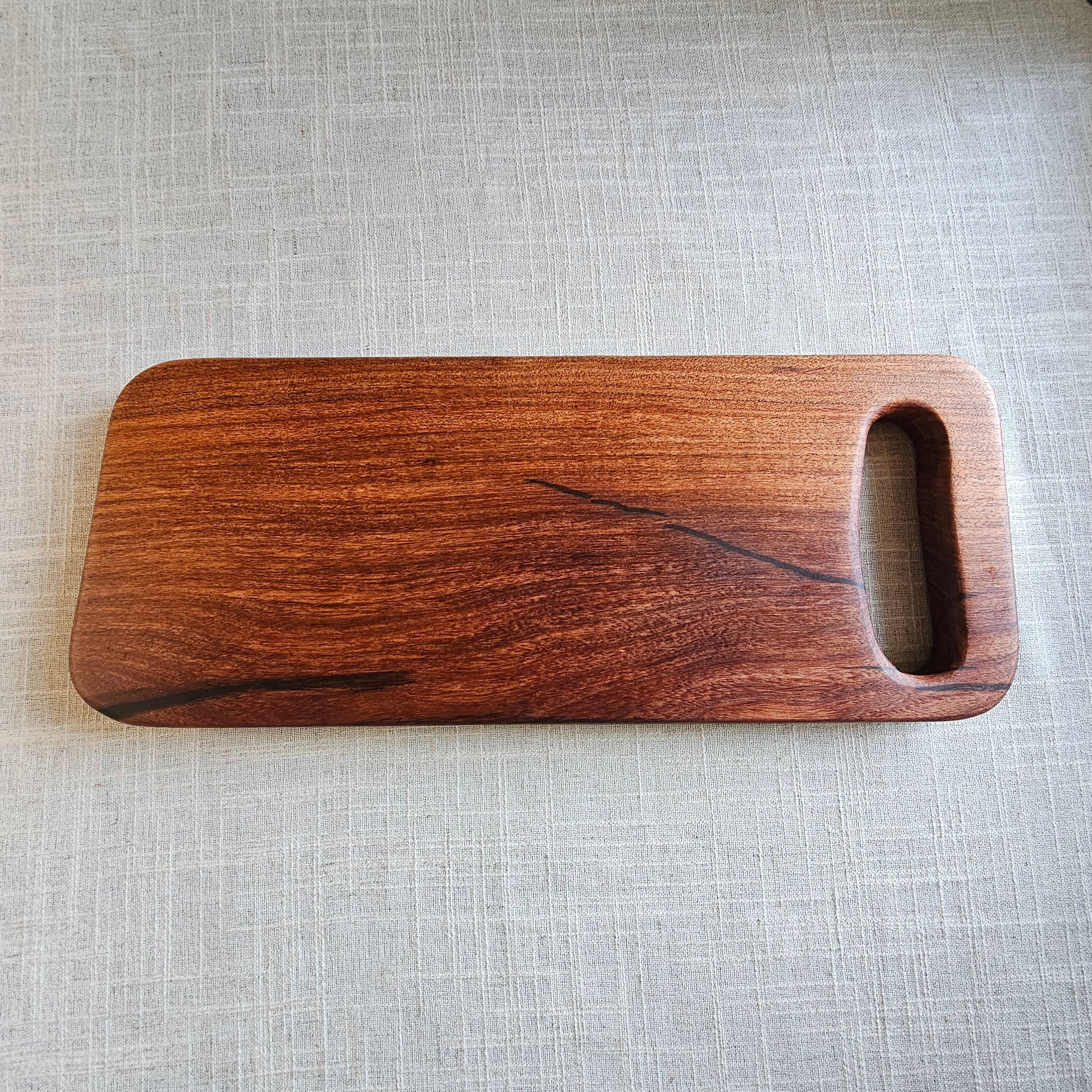 Texas Mesquite Charcuterie Board with Carved Handle