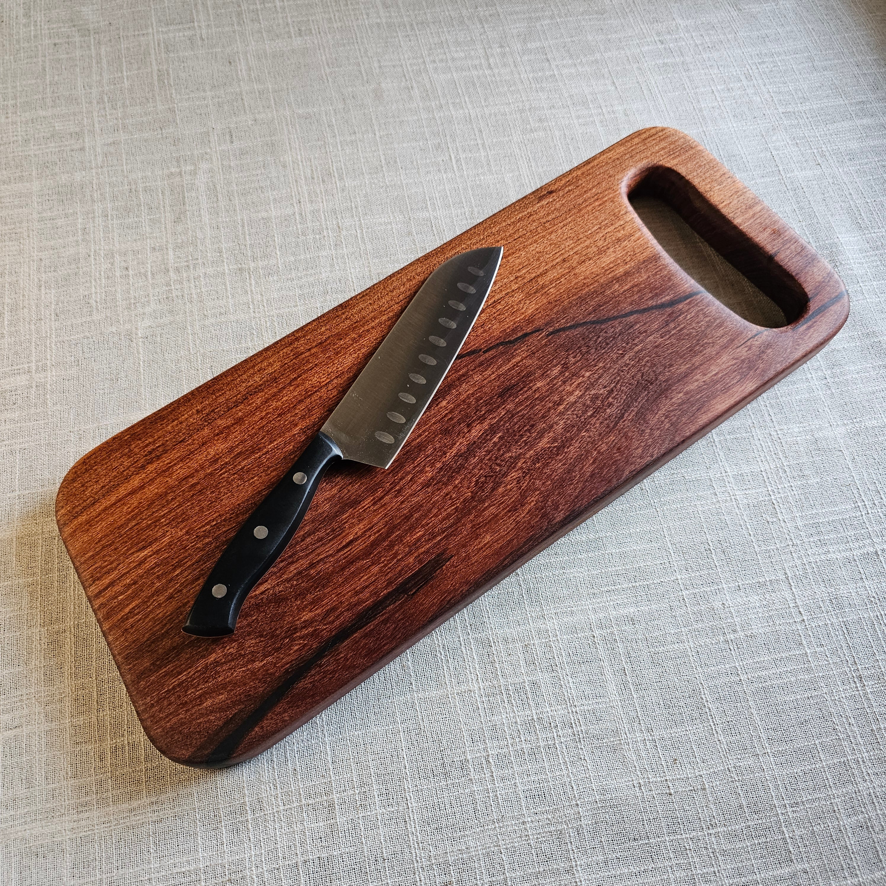 Texas Mesquite Charcuterie Board with Carved Handle