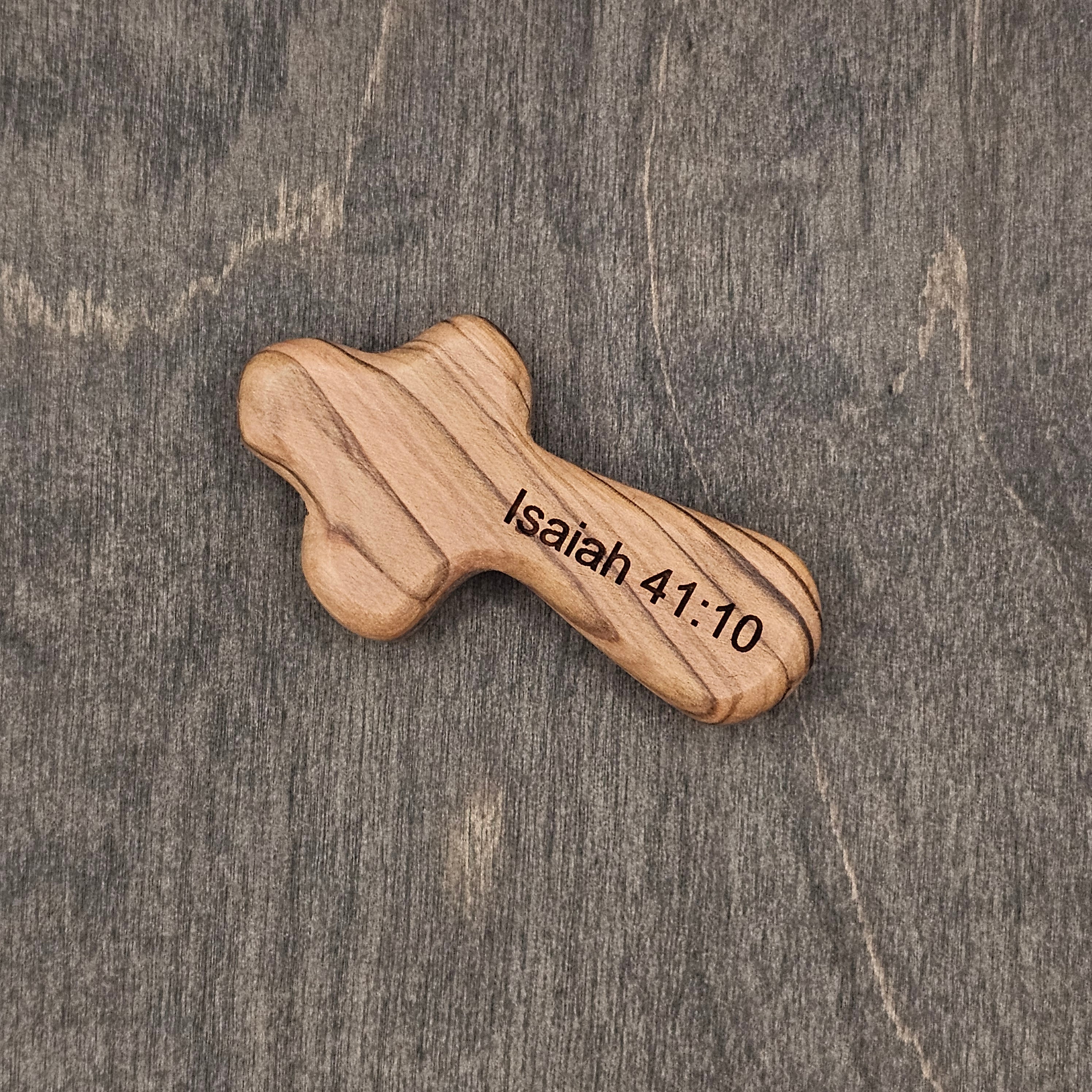 Comfort Cross | Olive Wood Cross with Scripture