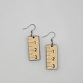 Teacher's Ruler Dangle Earrings | Laser Engraved Wood | Surgical Steel - DEHLH3