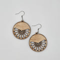 Indian Blanket Flower Circle Dangle Earrings | Laser Engraved | Surgical Steel - DEHPP12