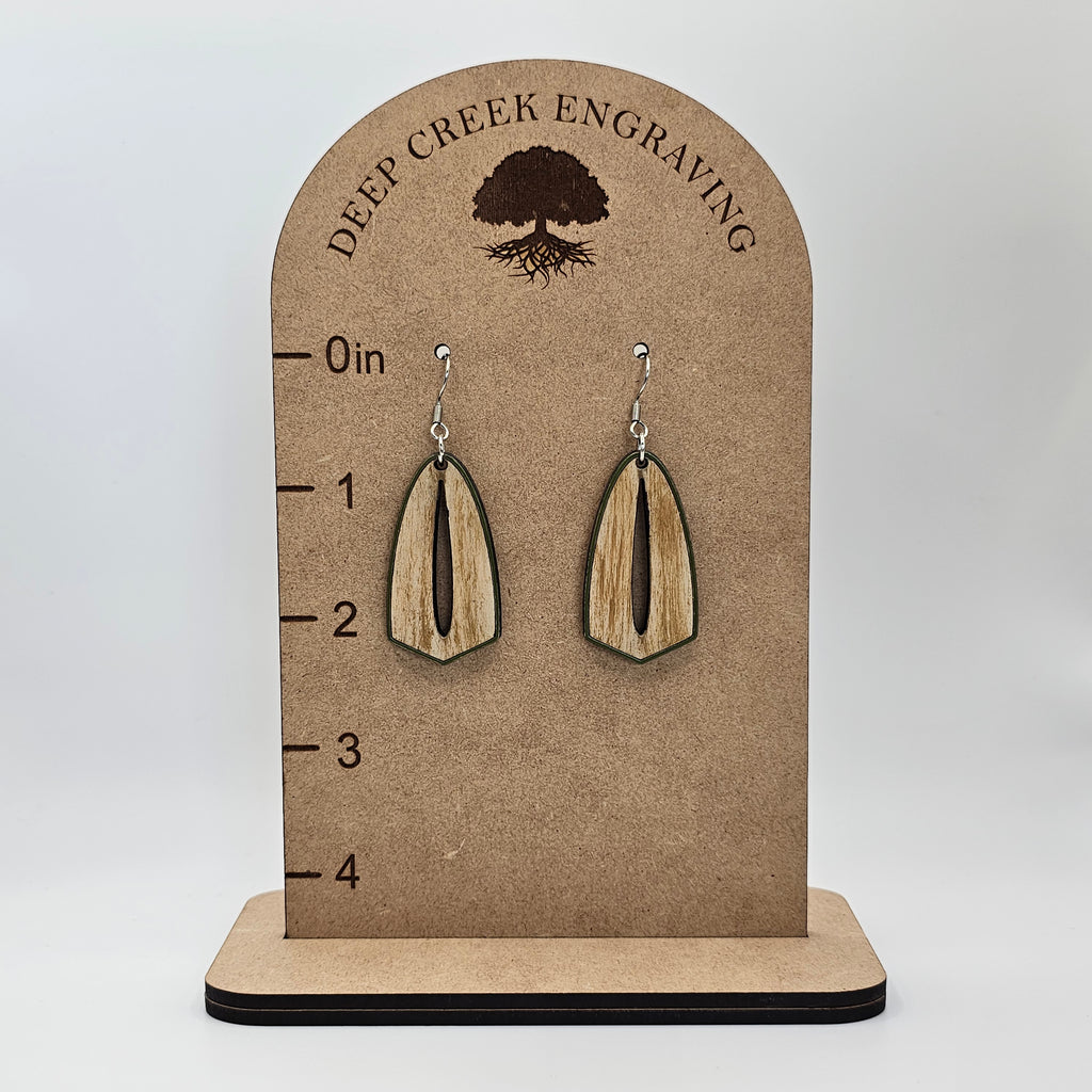 Geometric Cutout Dangle Earrings | Hand-Painted Edge | Surgical Steel - DEHPP13